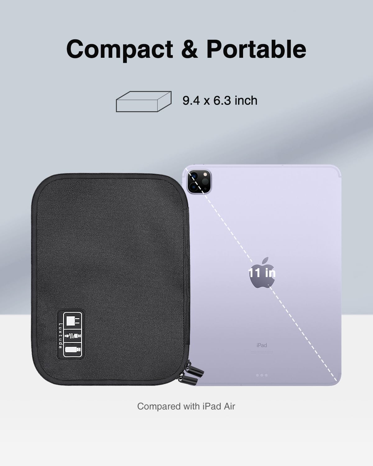 Luxtude Cord Organizer Travel, Flat Cable Organizer Bag, Portable Electronics Organizer, Travel Essentials for Wire/Cord Storage/Charger Case/Cable Storage/Tech Carrying Pouch/Tech Gifts, Purple