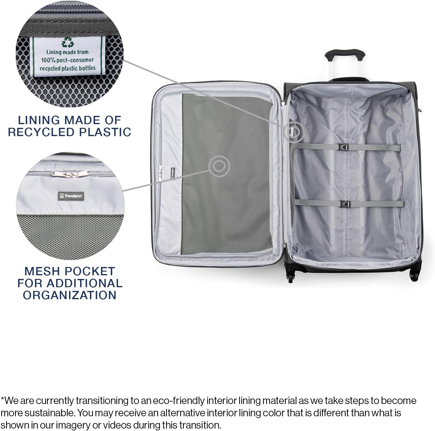Travelpro Maxlite 5 Softside Expandable Checked Luggage with 4 Spinner Wheels, Lightweight Suitcase, Men and Women, Shadow Grey, Checked Large 29-Inch