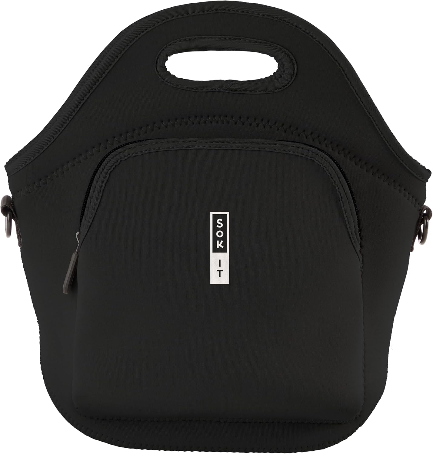 Sok It LunchTote Zippered Bag Insulated Neoprene Caddy (Black, X-Large 6.5 Quart Lunch Tote)