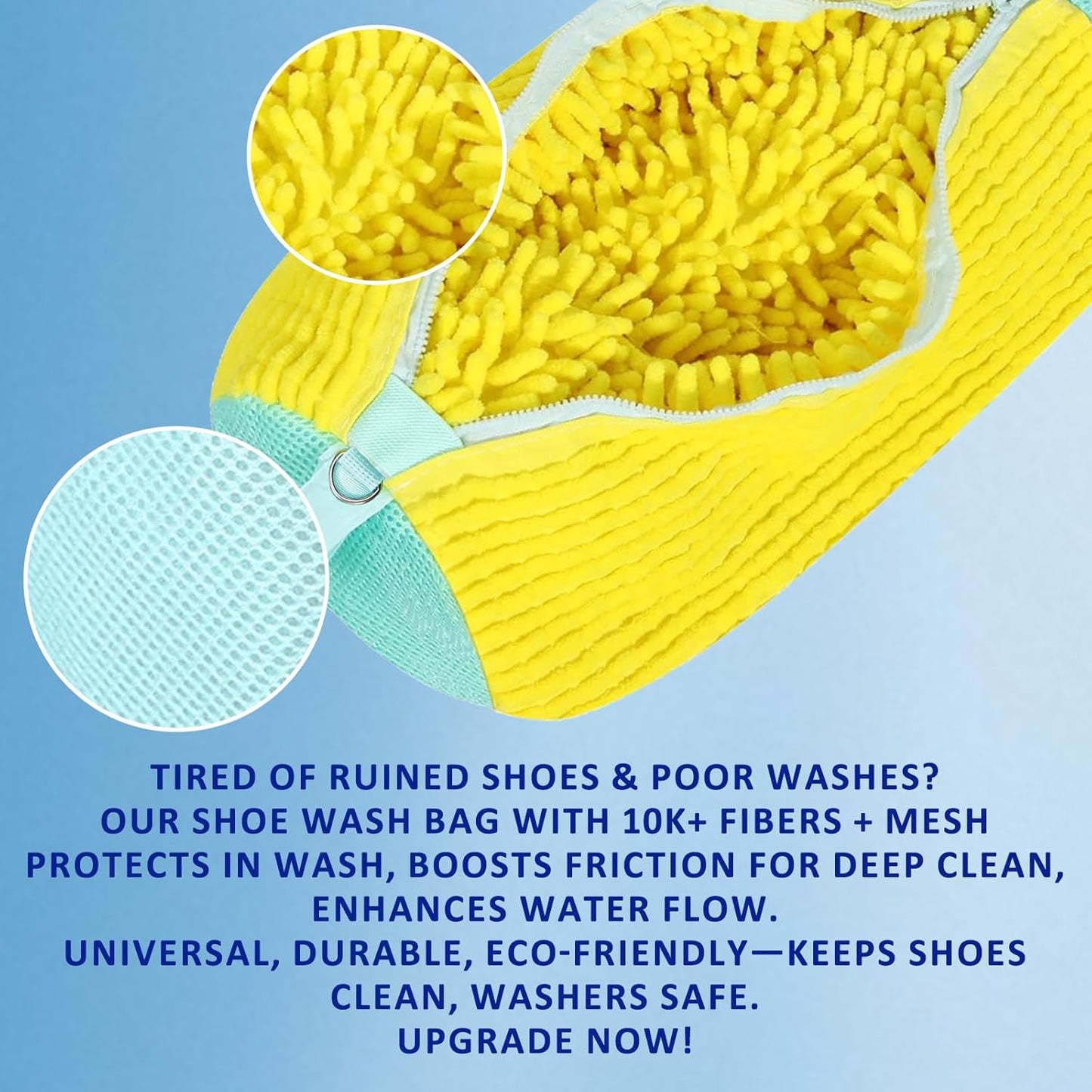 Shoe Washing Machine Bag Reusable Shoe Cleaning Bag for All Types Laundry Shoe Bag for Washer and Dryer (Yellow 1pcs)