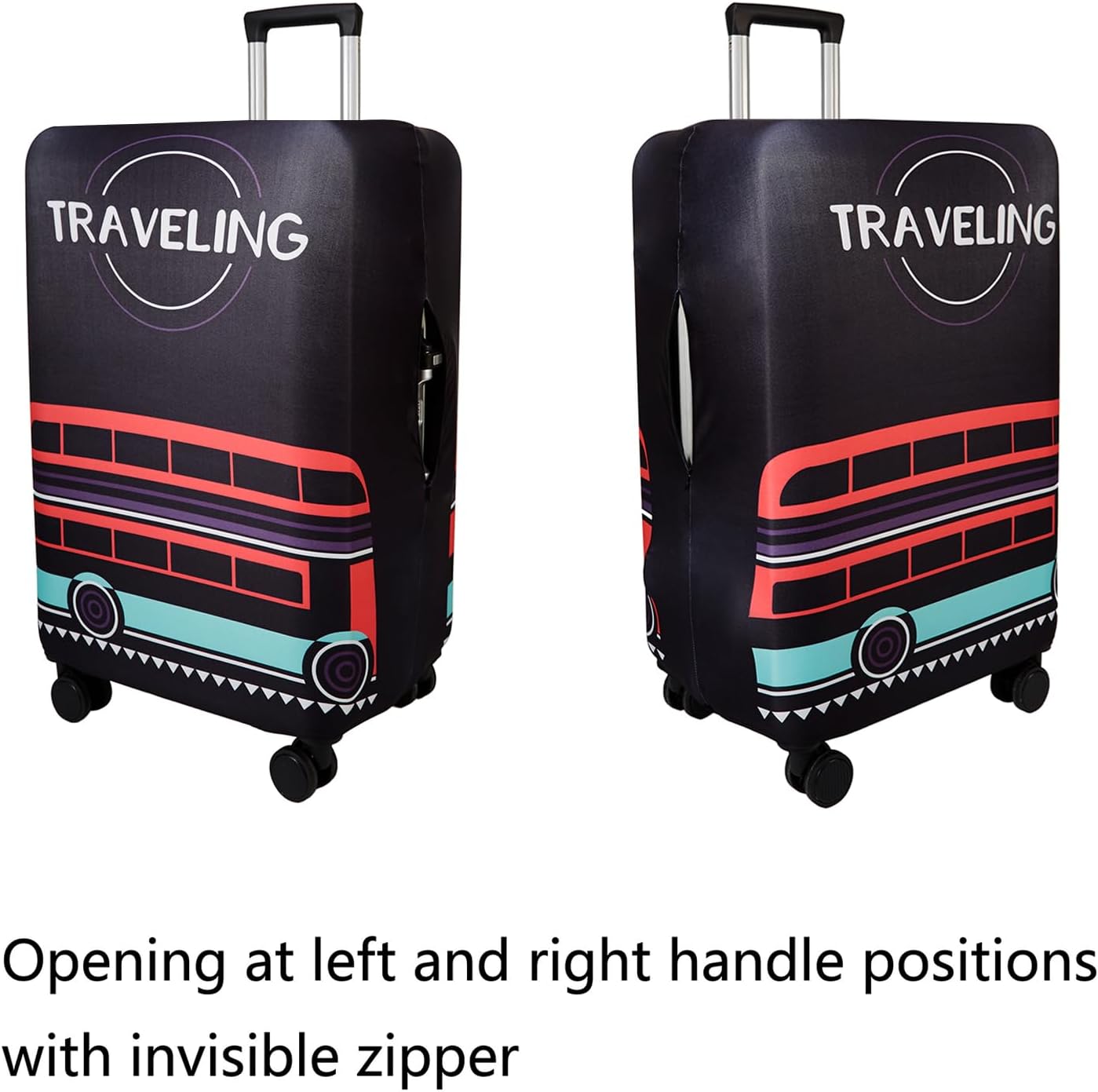 WUJIAONIAO Travel Luggage Cover Baggage Suitcase Protector Fit for 18-32 Inch Luggage (S (for 18-20 inch luggage), TRAVELING)