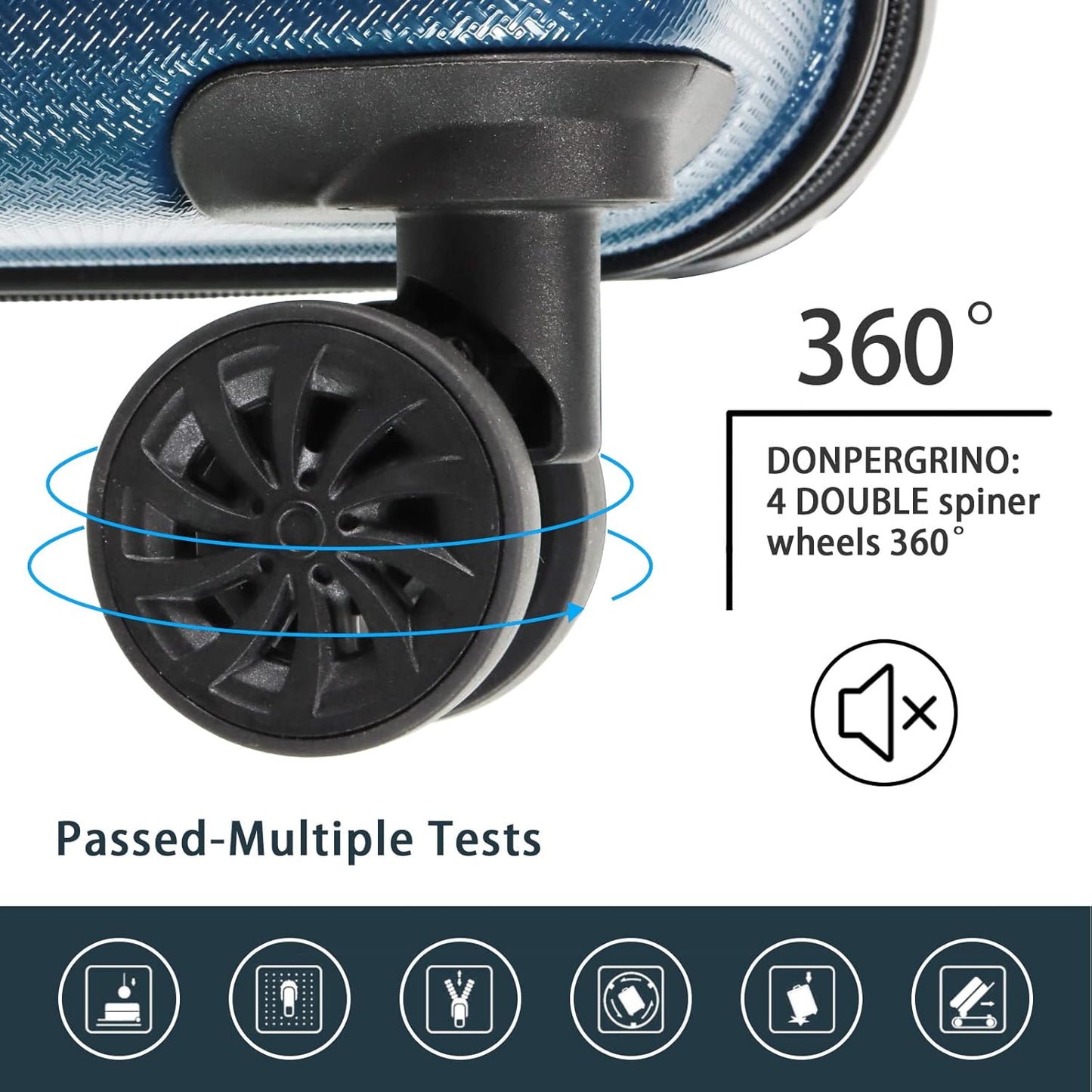 Luggage Sets 3 Piece(20/24/28)-Suitcase Set- Luggage with Wheels-PC + ABS Durable Lightweight Rotating hardshell suitcase 5PCS (Navy blue color)…