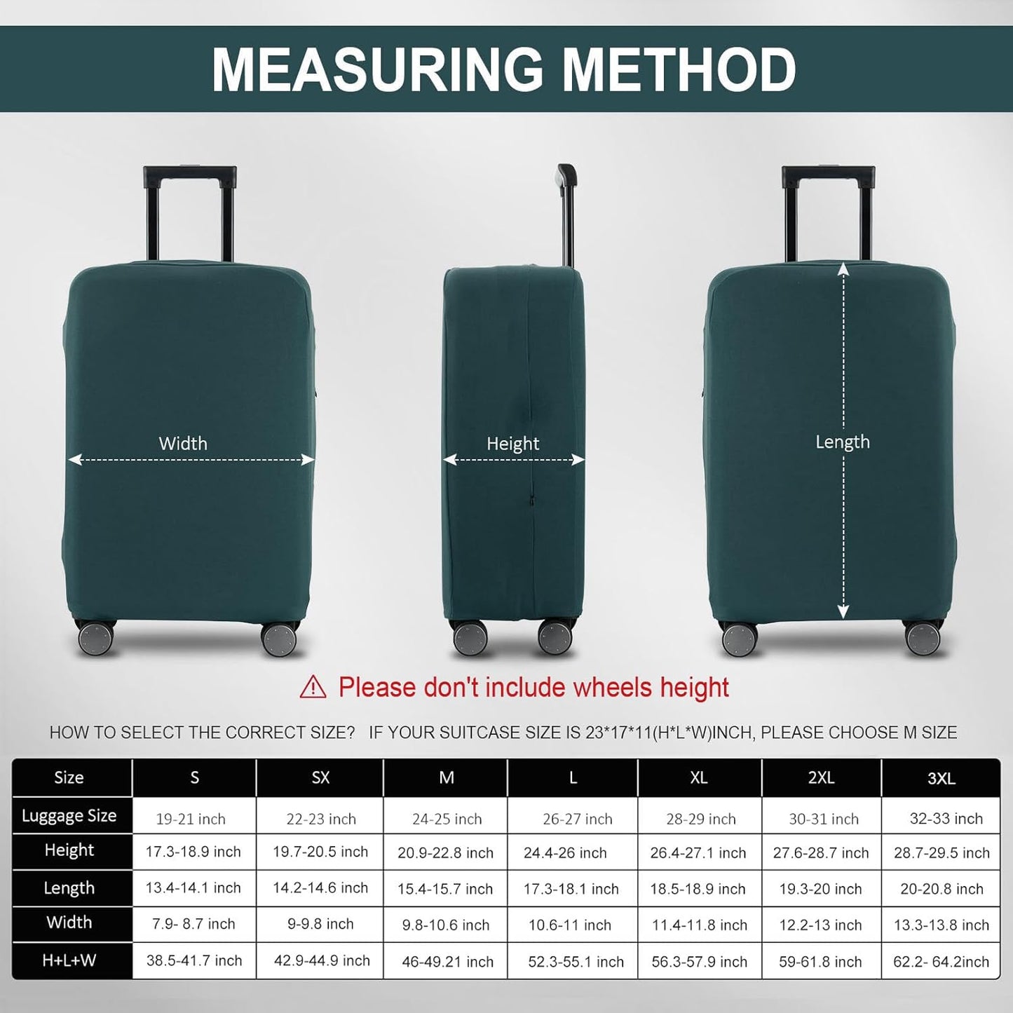 Travel Luggage Cover Suitcase Protector Scratch-Resistant Fit 19-31 Inch Suitcase, Not Included Suitcase (Avocado Green, 3XL(32-33inch))