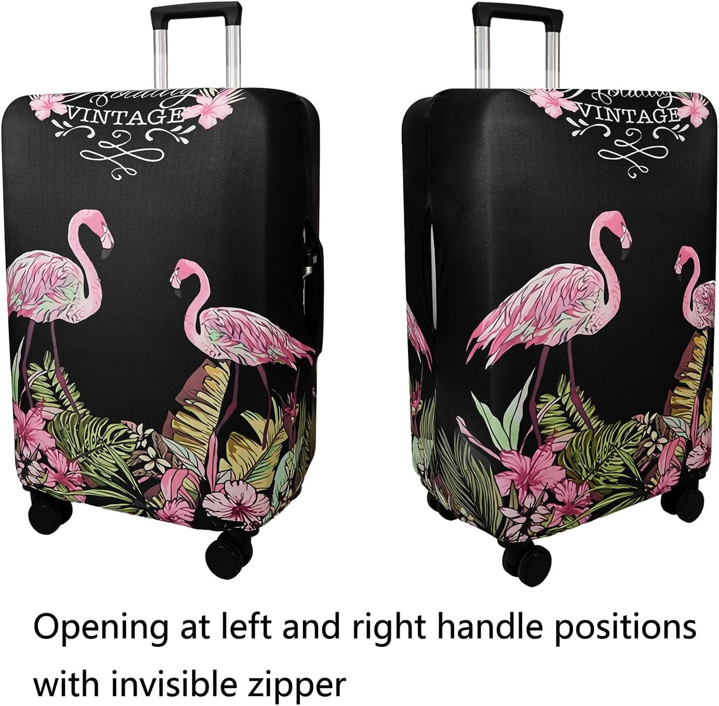 WUJIAONIAO Travel Luggage Cover Baggage Suitcase Protector Fit for 18-32 Inch Luggage (S (for 18-20 inch luggage), flamingo)