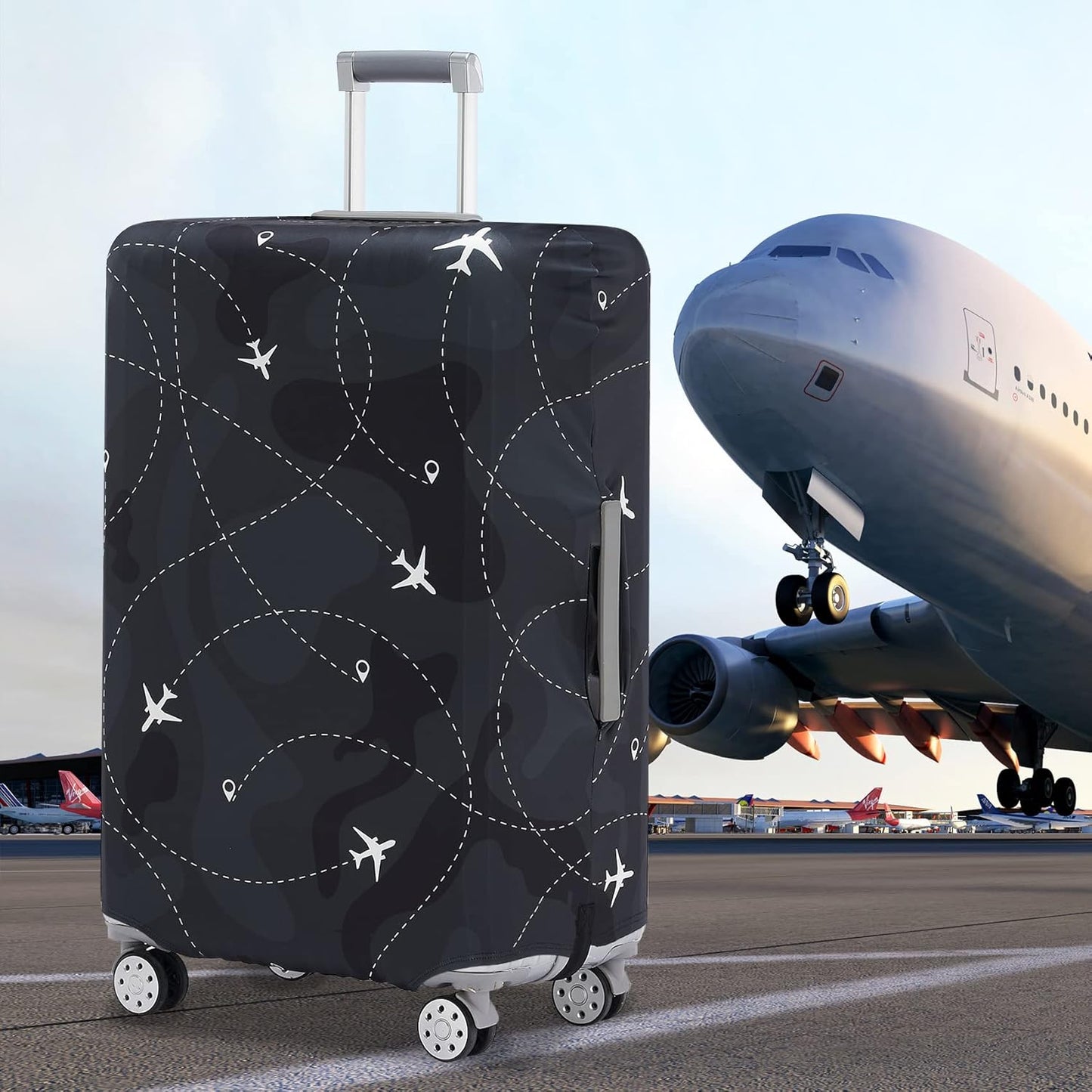 Travelkin Luggage Covers With Tag For Suitcases Tsa Approved,Suitcase Covers Protector Fit 18-32 Inch Luggage,S