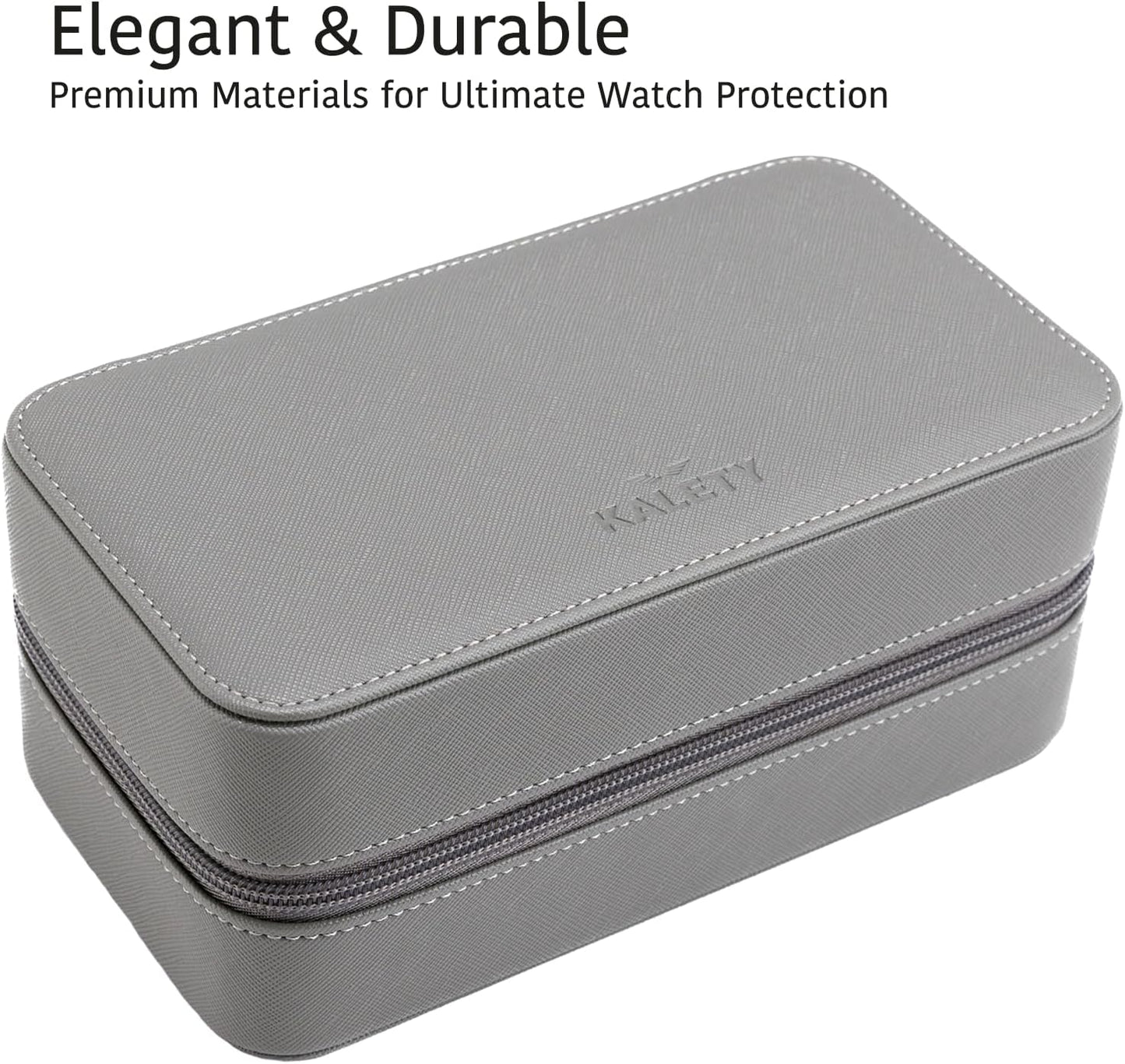 Watch Travel Case for Men | Leather Watch Case with 3 Slots | Perfect Travel Watch Organizer | Portable Watch Carrying Case for Men