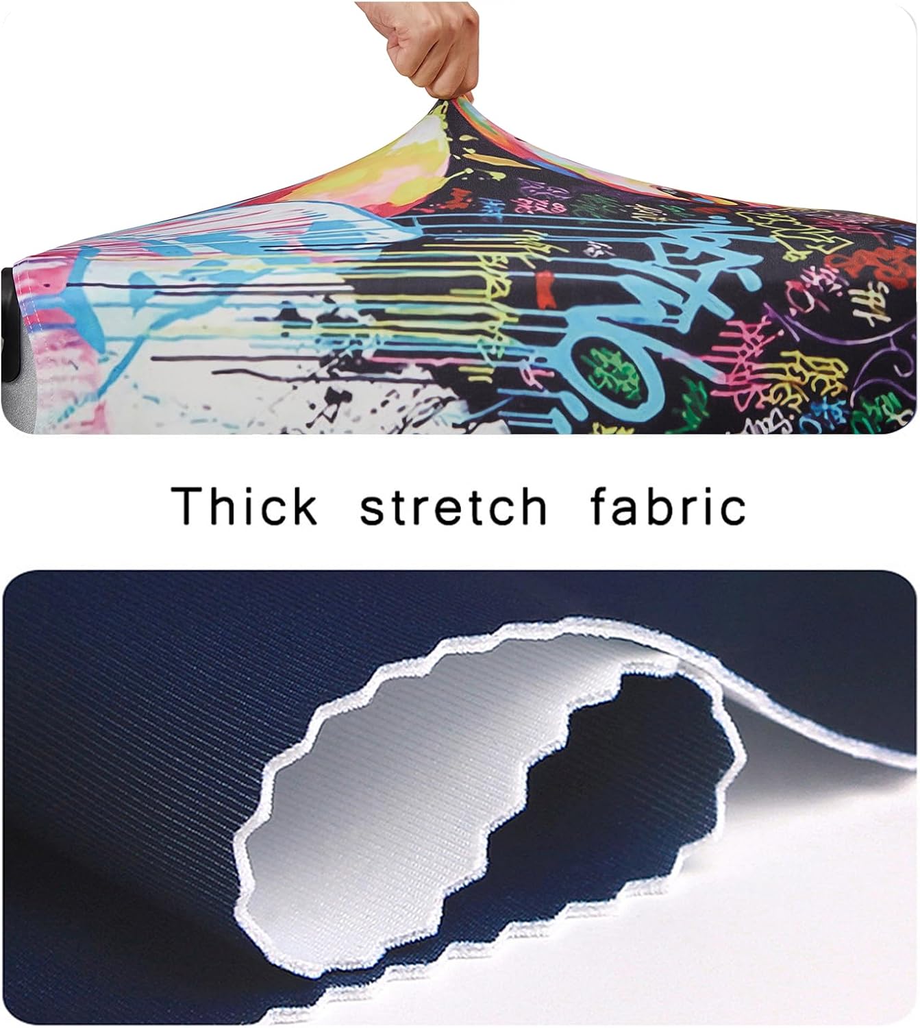 WUJIAONIAO Travel Luggage Cover Spandex Suitcase Protector Washable Baggage Covers (M (for 22-24 inch luggage), hands off)