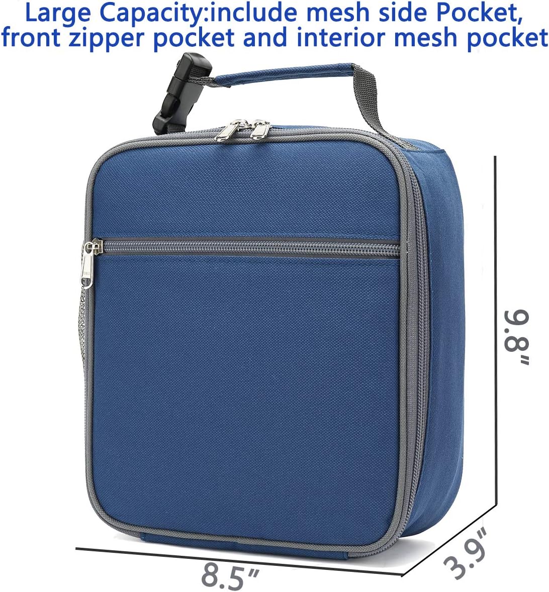 FlowFly Kids Lunch box Insulated Soft Bag Mini Cooler Back to School Thermal Meal Tote Kit for Girls, Boys, Cyan