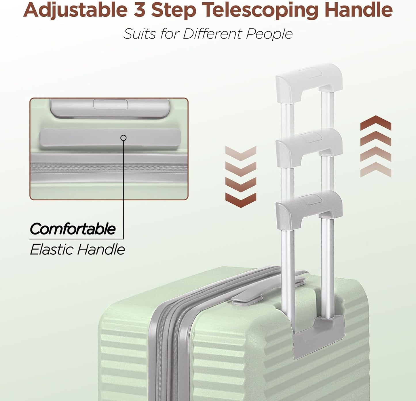 SHOWKOO Luggage Sets 3 Piece Hardside Expandable Suitcase with Double Spinner Wheels Tsa Lock Cyan (20in/24in/28in)