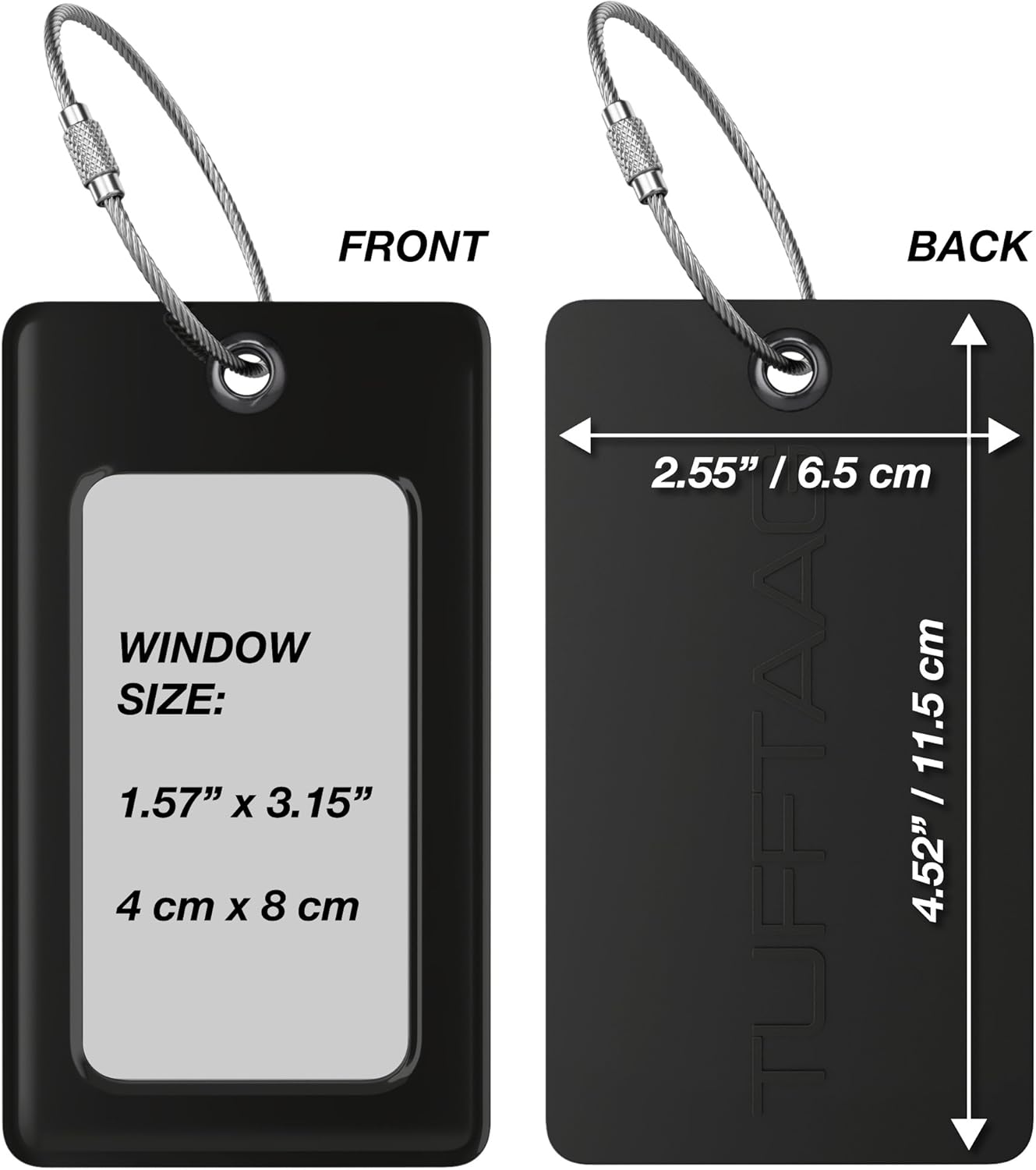 Luggage Tags Business Card Holder by TUFFTAAG - Durable Travel ID Bag Tag, Secure & Flexible, Perfect for Suitcases, Backpacks, and Carry-Ons, Easy Identification