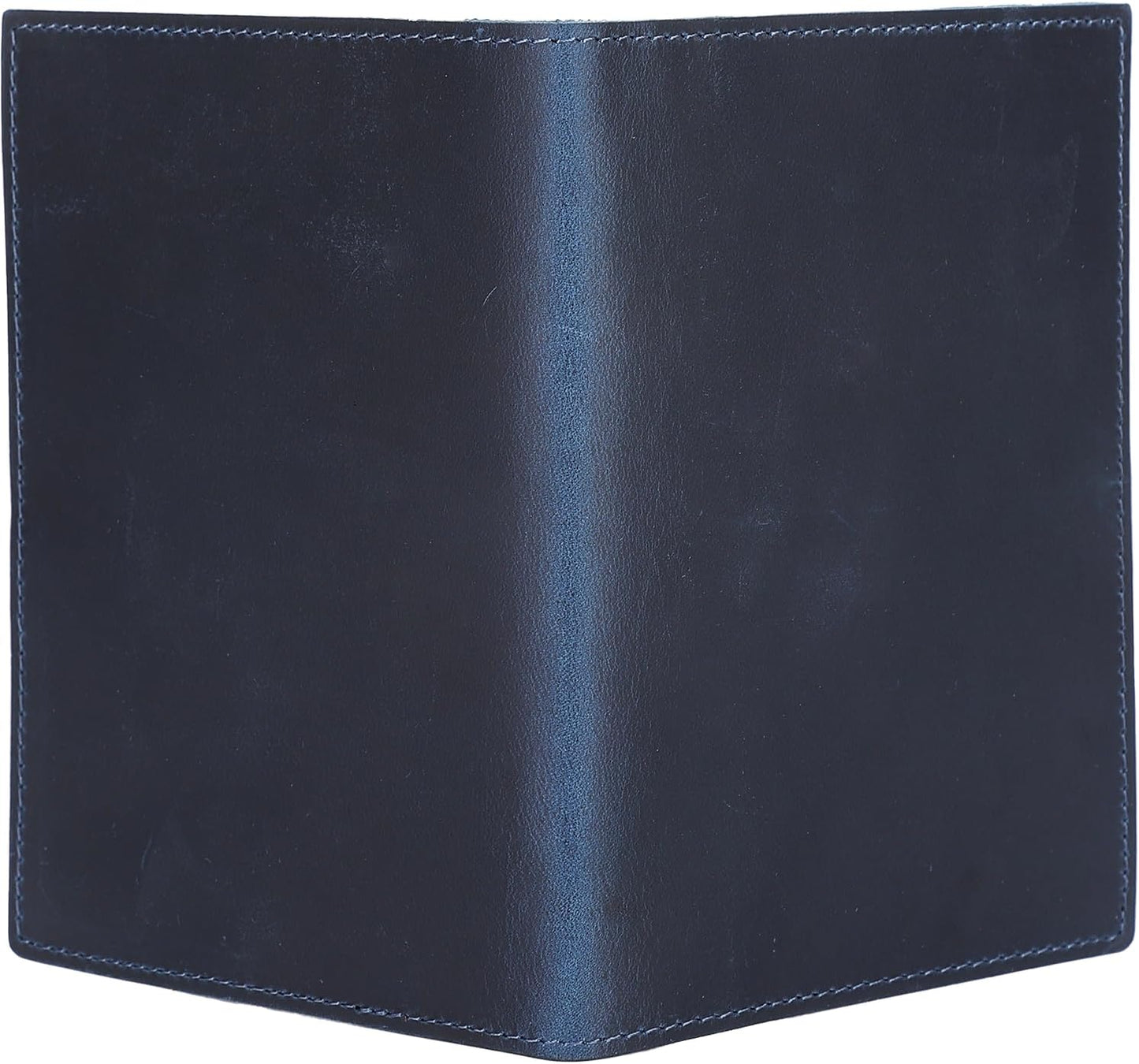 STAR VISTA Albatross Leather Travel Passport Holder, Minimalist Design, Full Grain Leather Case for Women and Men - Slim Passport Wallet, Bifold, RFID Blocking, with AirTag Holder, Navy Blue