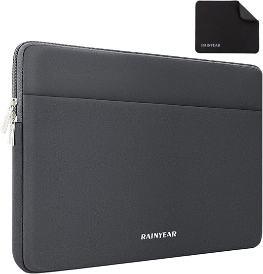 RAINYEAR Laptop Sleeve Case 13.3 Inch, Protective Portable Case with Front Pocket, Briefcase Handbag Laptop Bag Compatible with MacBook Air/Pro 13-13.3 inch, MacBook Pro 14 inch, Gray