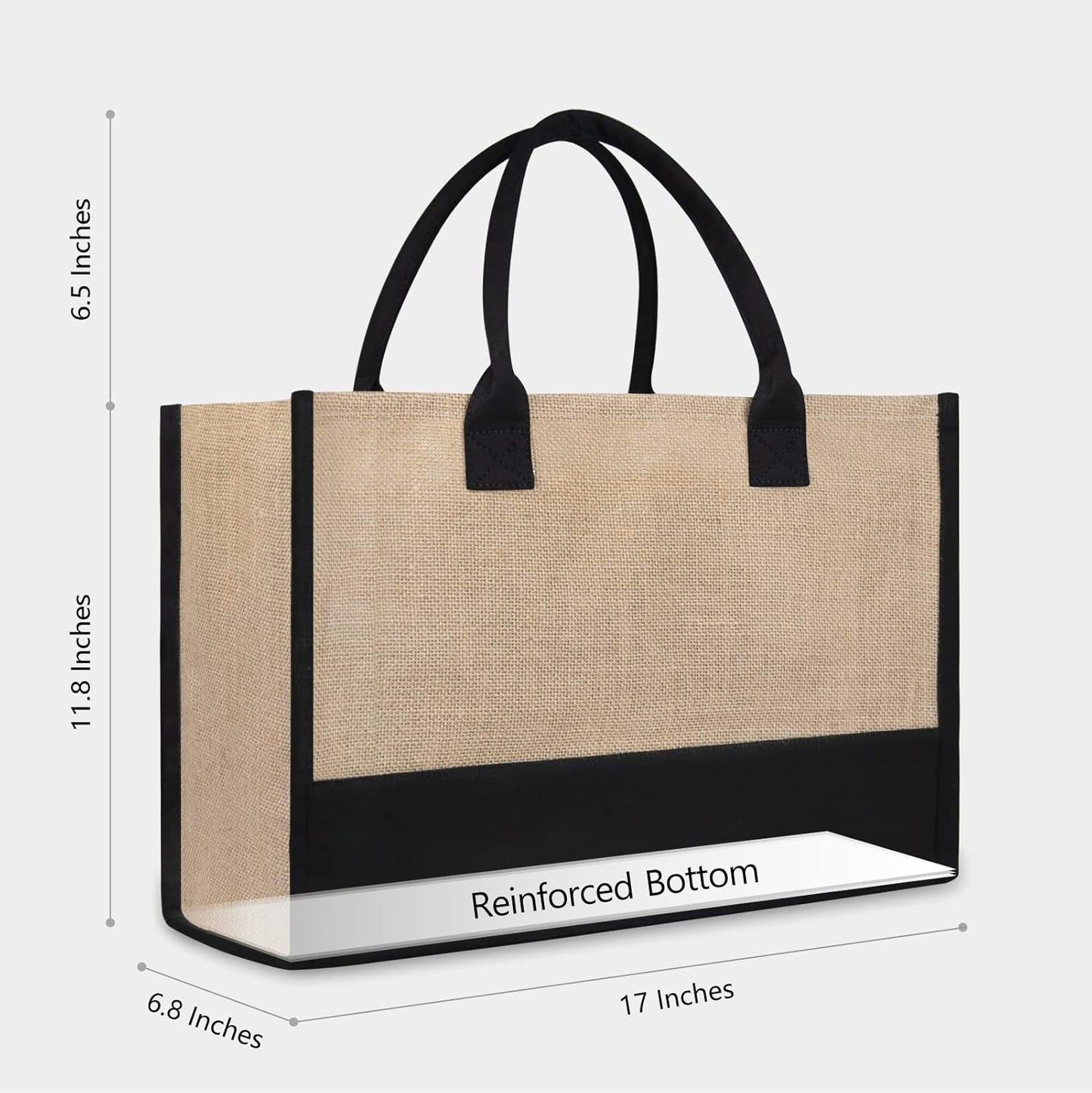 TOPDesign Initial Jute/Canvas Tote Bag, Personalized Present Bag, Suitable for Wedding, Birthday, Beach, Holiday, is a Great Gift for Women, Mom, Teachers, Friends, Bridesmaids (Letter C)
