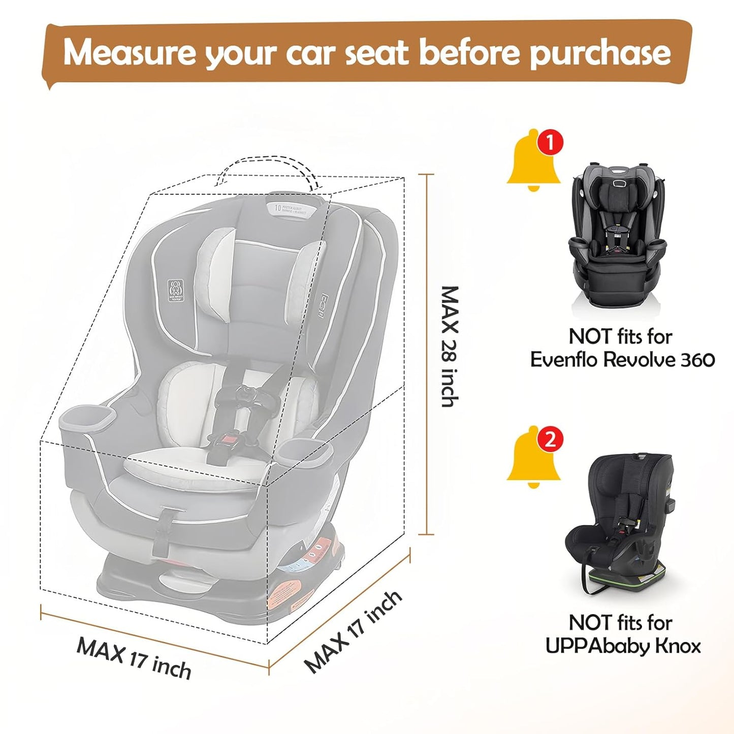 YOREPEK Padded Car Seat Backpack for Air Travel, Baby Travel Essentials for Flying, Car Seat Protector Bag for Baby Travel, Car Seat Bag for Airplane Travel (All Black)