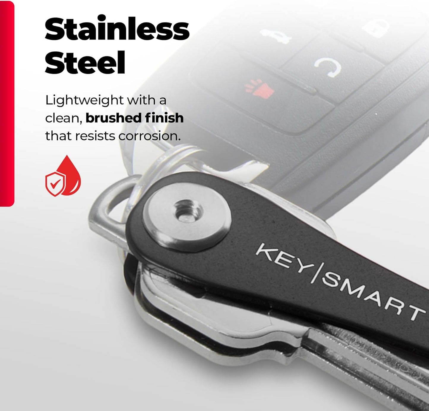 KEYSMART Key Holder for Keychain - Compact Key Organizer for Key Chain, Minimalist Clutter-Free EDC Keychains, Key Ring for Car Fobs Key Chains, Expandable (Up to 8 Keys, Black Flex)