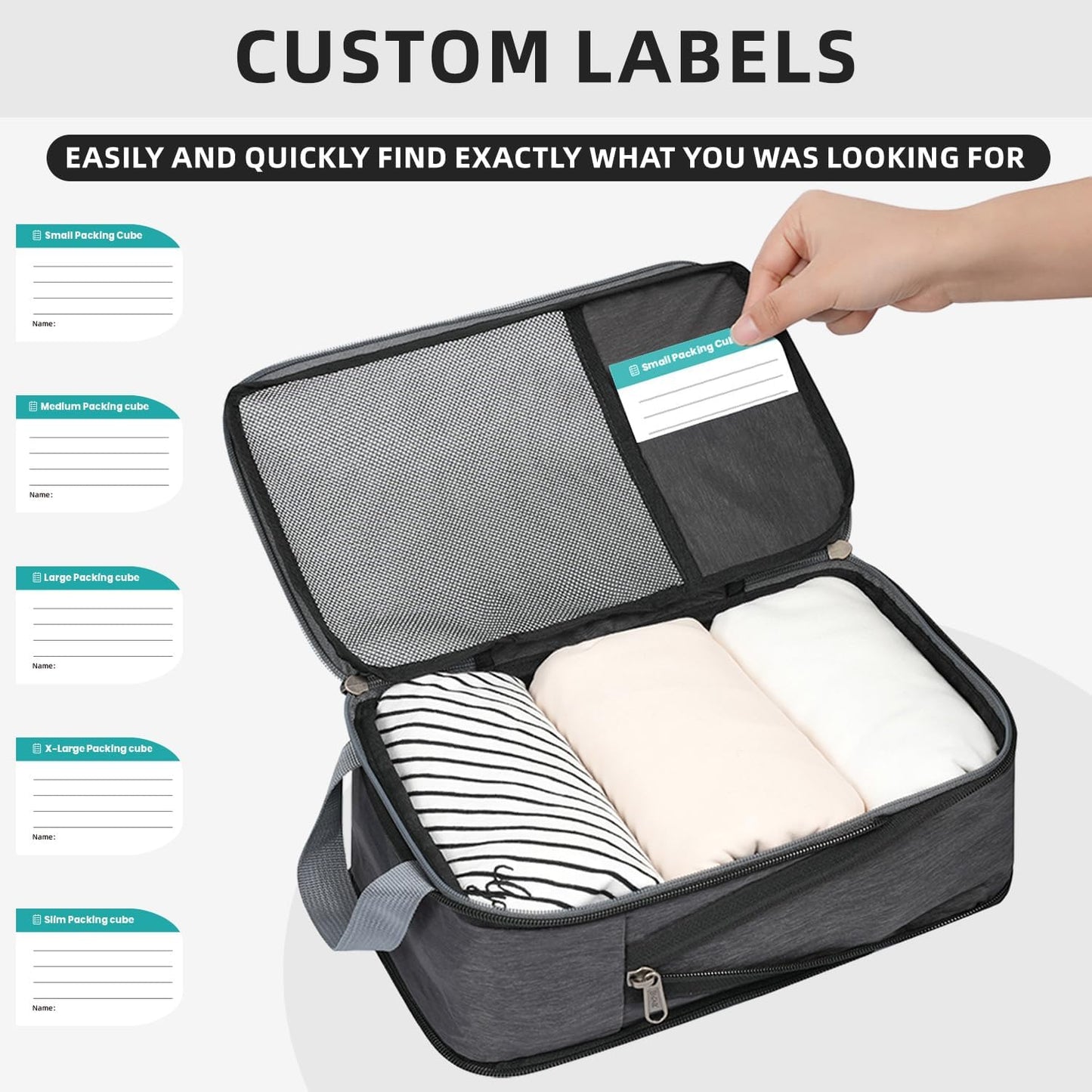 BAGAIL 6 Set/4 Set Lightweight Compression Packing Cubes for Travel, Anti-Tearing Expandable Organizer Bags for Suitcase