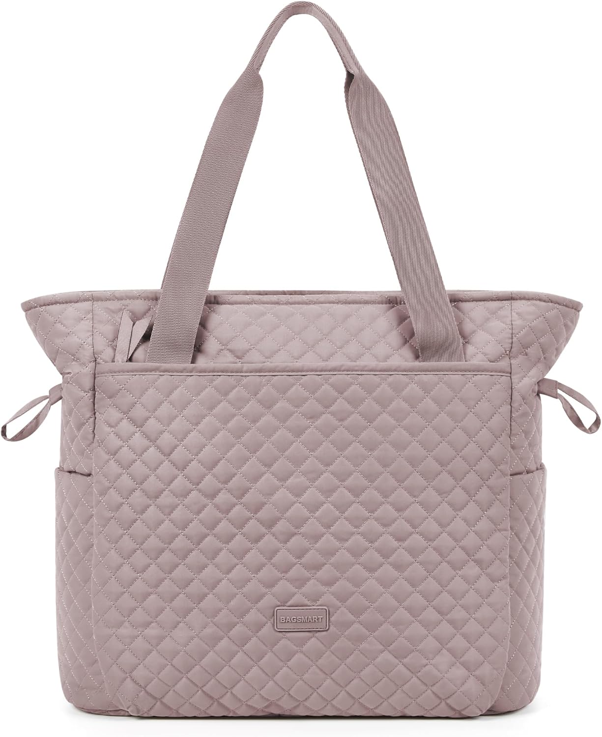 BAGSMART 25L Quilted Tote Bag Large Shoulder Bag with Top Handle for Women, Machine Washable Work Travel Handbag