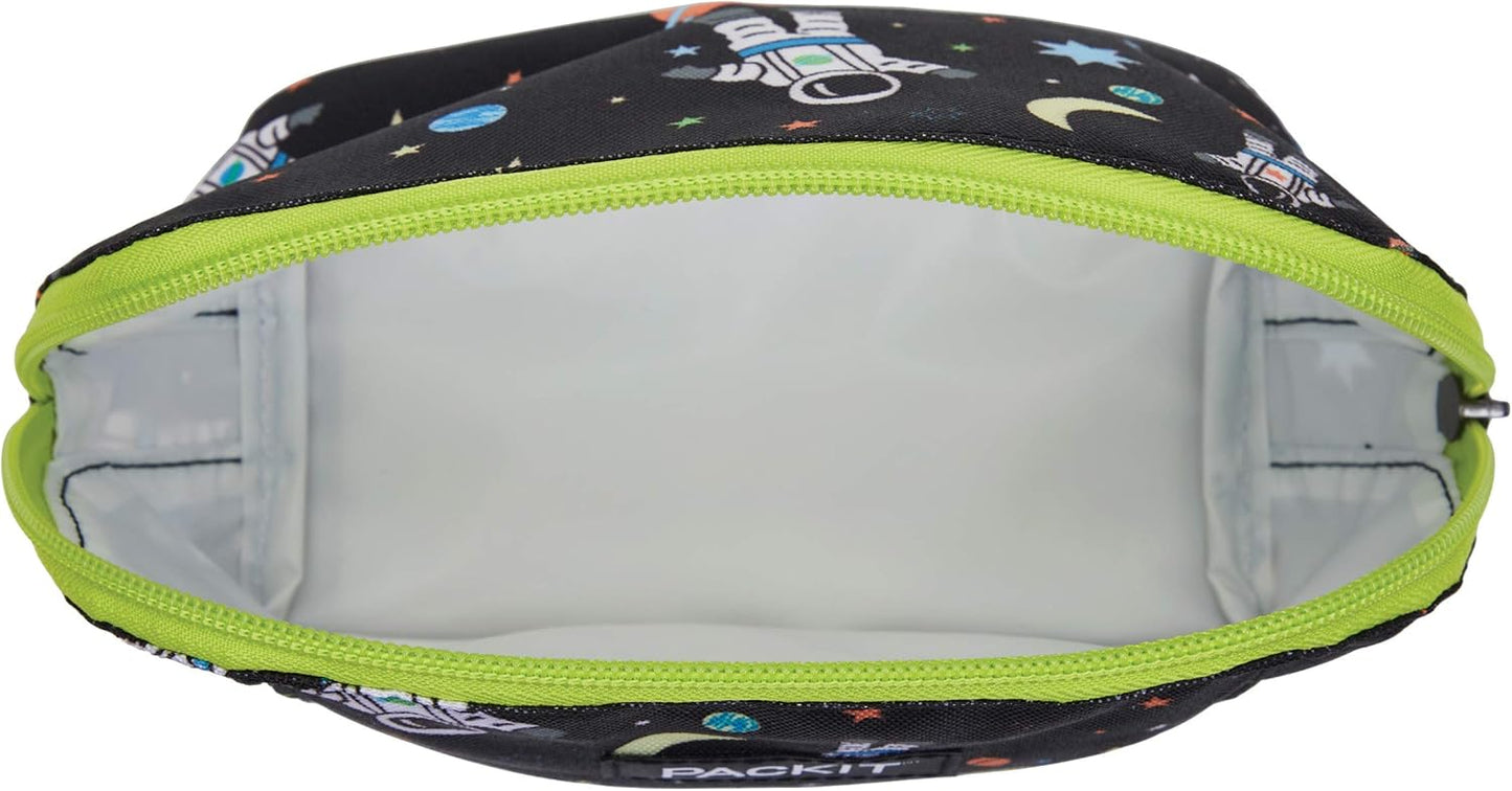 PackIt Freezable Snack Bag, Spaceman, Built with EcoFreeze Technology, Foldable, Reusable, Zip Closure Locks in Cool Dry Air, and Fresh Snacks On the Go
