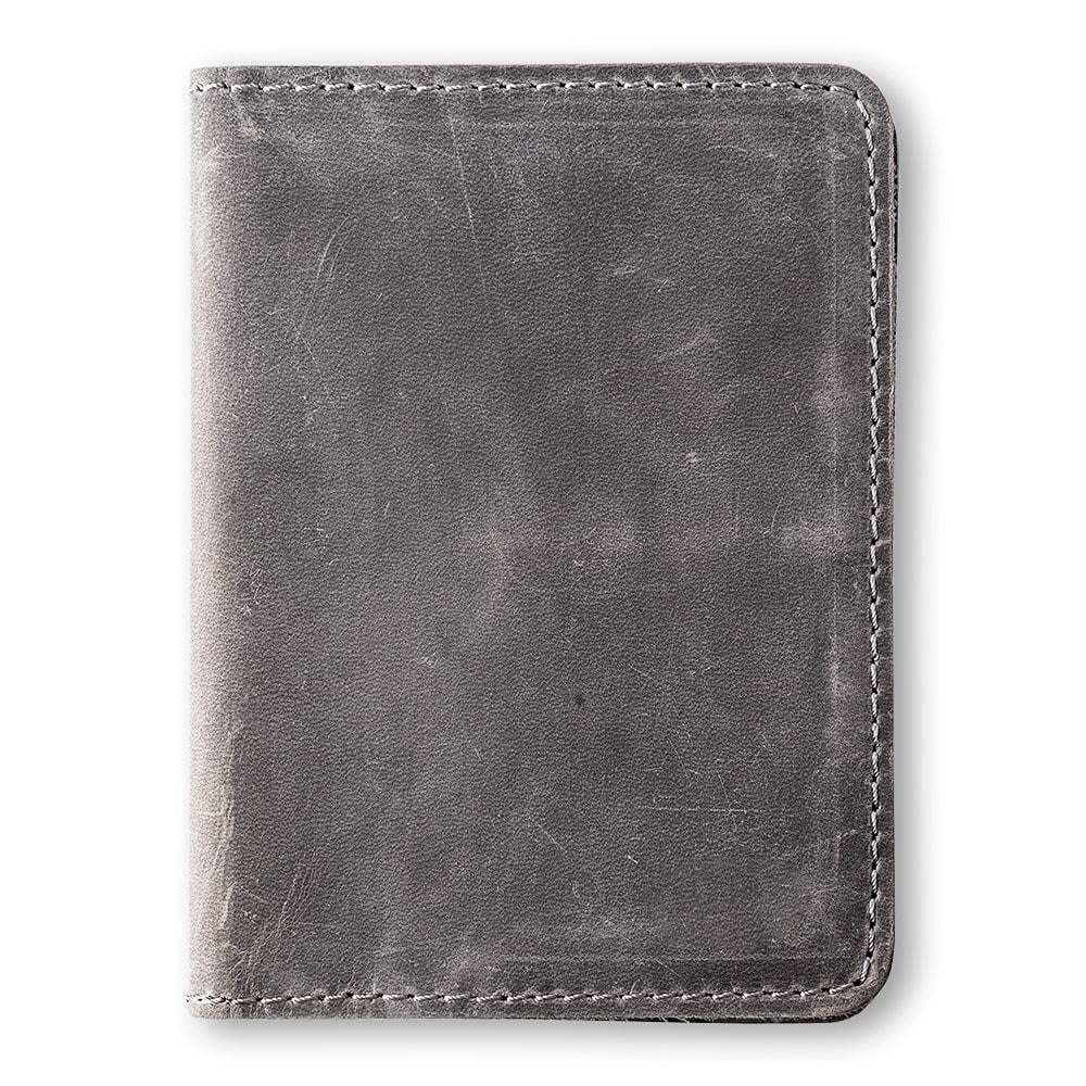 PEGAI Standard Full Grain Crazy Horse Leather Passport Holder | Custom Travel Passport Cover & Organizer | Handcrafted Leather Passport Wallet for Men and Women | Pike (Rock)