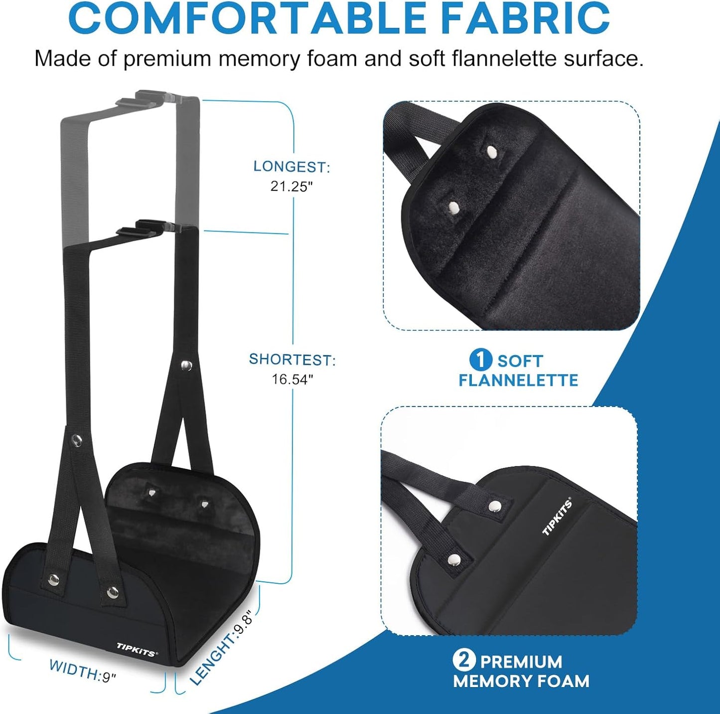Airplane Footrest Made with Premium Memory Foam, Portable Foot Hammock with Comfortable No Clashing Base, Airplane Travel Accessories to Reduce Swelling and Soreness, Gifts for Travelers