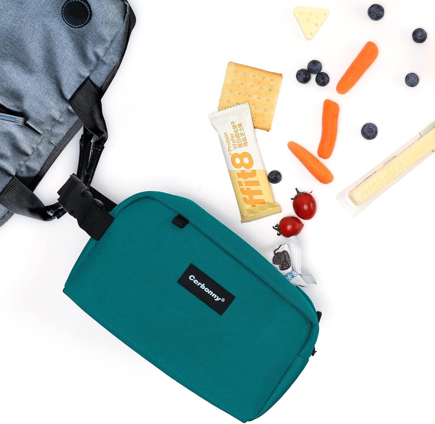 Cerbonny Small Cooler Bag Freezable Lunch Bag for Work School Travel,Leak-proof Small Lunch Bag For Adults,Freezable Snack Bag Fit For Yogurt (Blue)