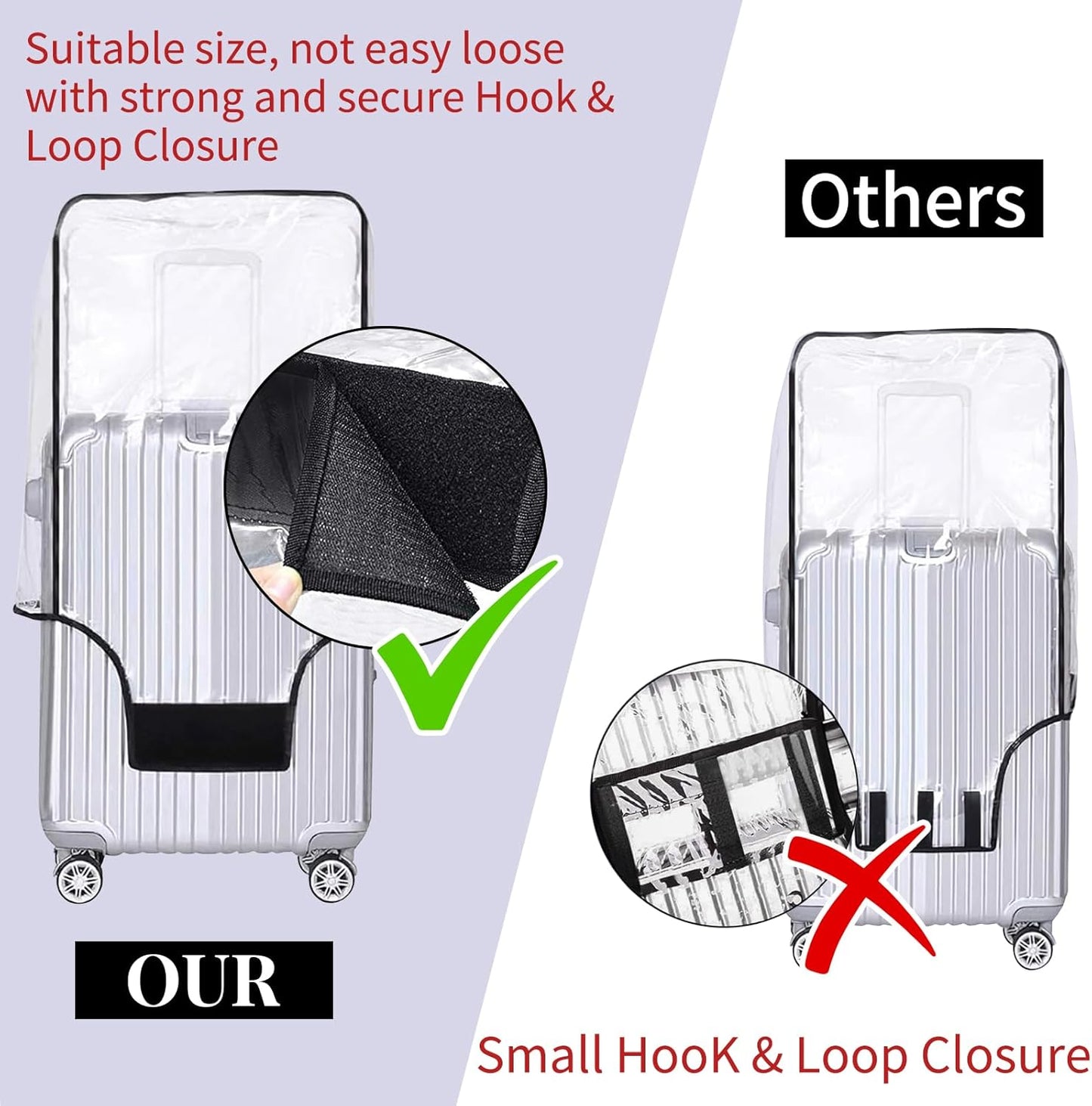 Yotako Clear PVC Suitcase Cover Protectors 28 Inch Luggage Cover for Wheeled Suitcase 28''