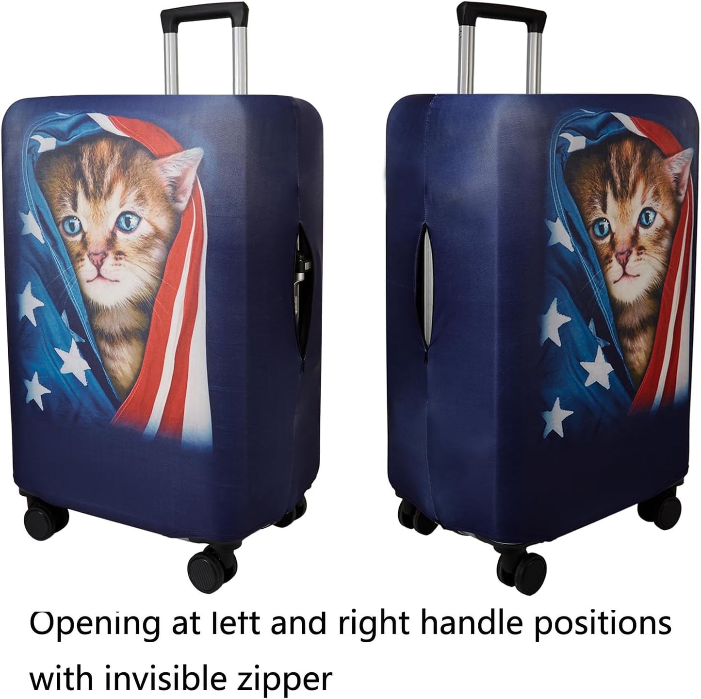 WUJIAONIAO Travel Luggage Cover Spandex Suitcase Protector Washable Baggage Covers (S (for 18-20 inch luggage), Cat A)