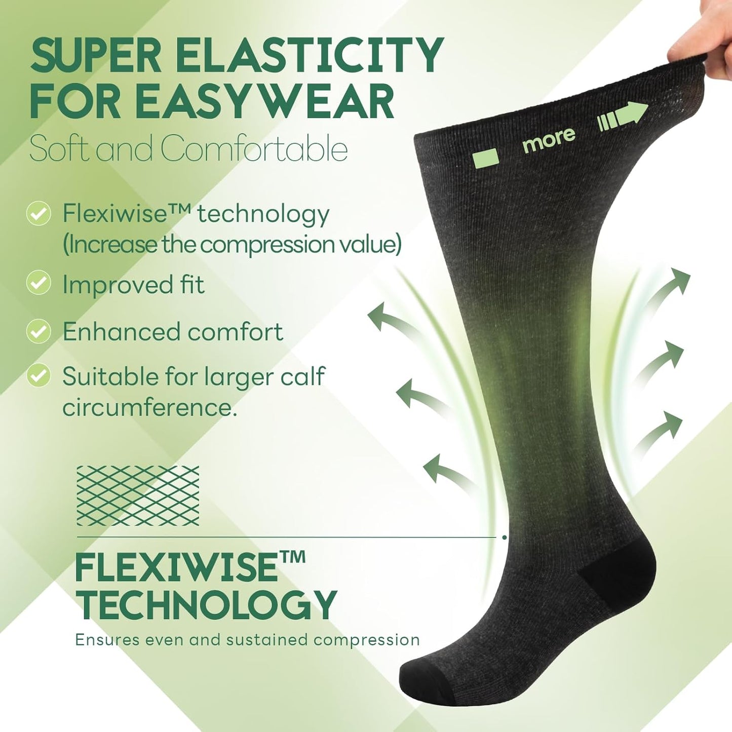 SONORAN Bamboo Viscose Compression Socks for Women & Men (6 Pairs) 20-30 mmHg Knee High Support for Nurses Travel Pregnant