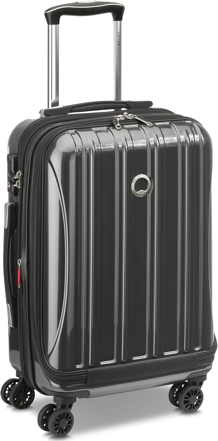 DELSEY PARIS Helium Aero Hardside Expandable Luggage with Spinner Wheels, Brushed Charcoal, 2-Piece Set (19/24)