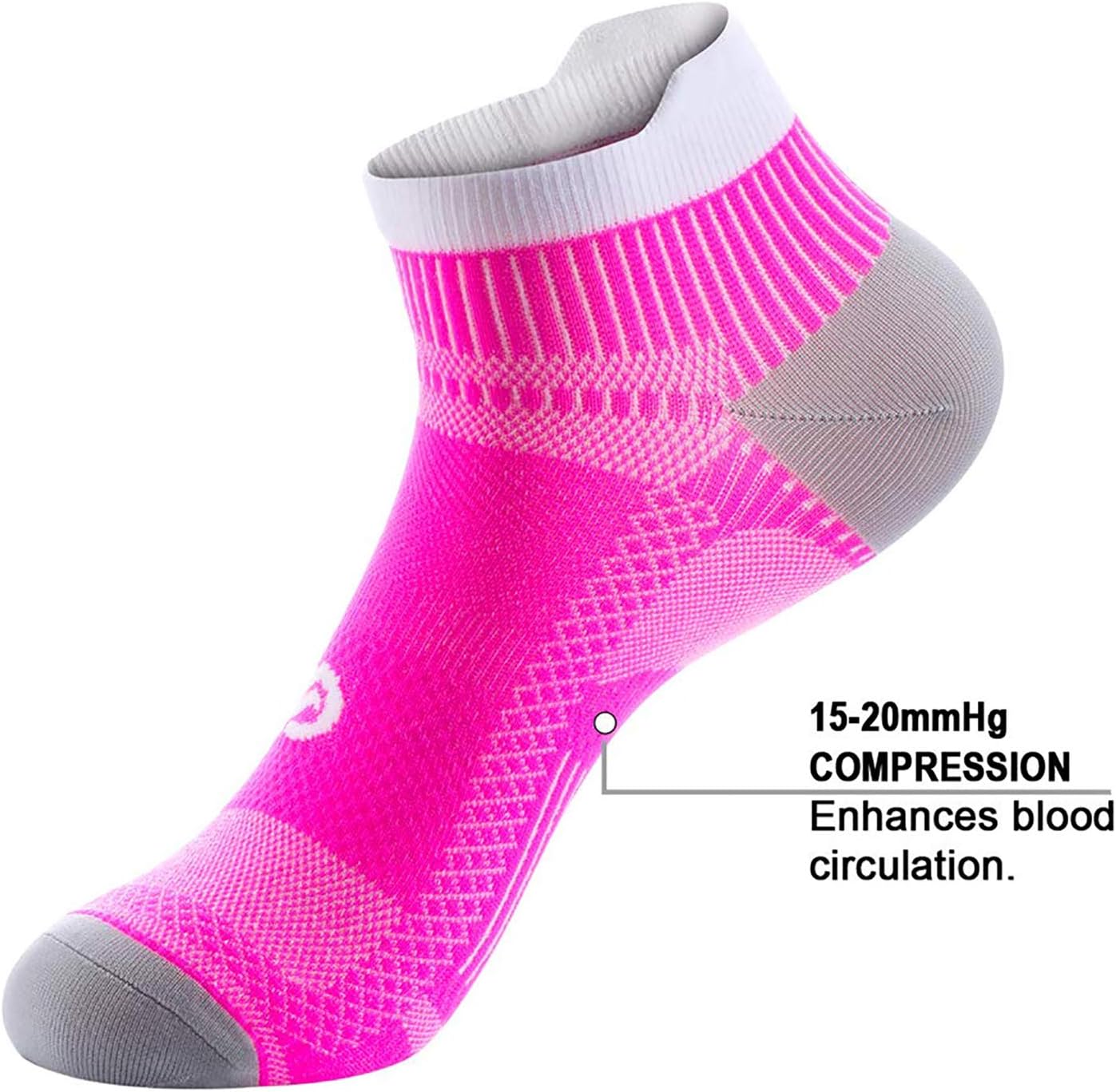 PAPLUS Ankle Compression Sock for Men and Women 2/4/6 Pairs, Low Cut Compression Running Sock with Ankle Support