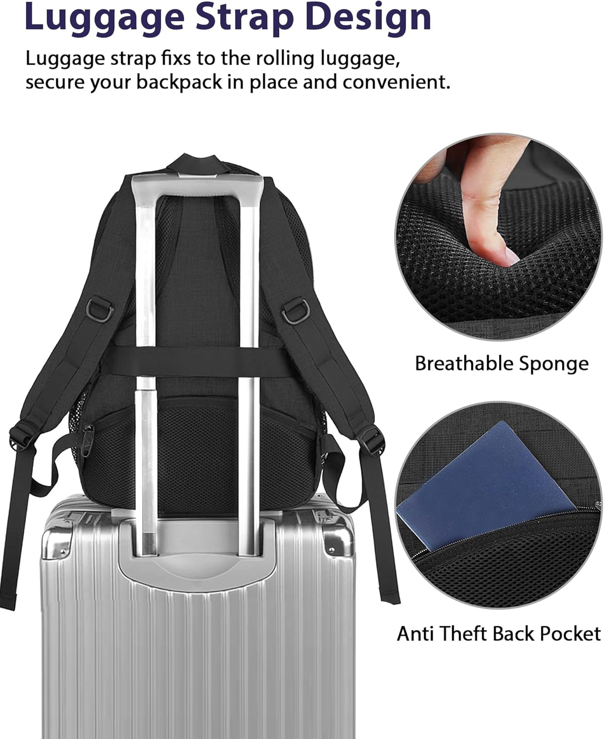 MATEIN School Laptop Backpack, Large TSA Friendly College Computer Bookbag with Laptop Compartment Fits 17 Inch Notebook, Water Resistant Work Travel Backpack, Graduation Gifts for Men Women