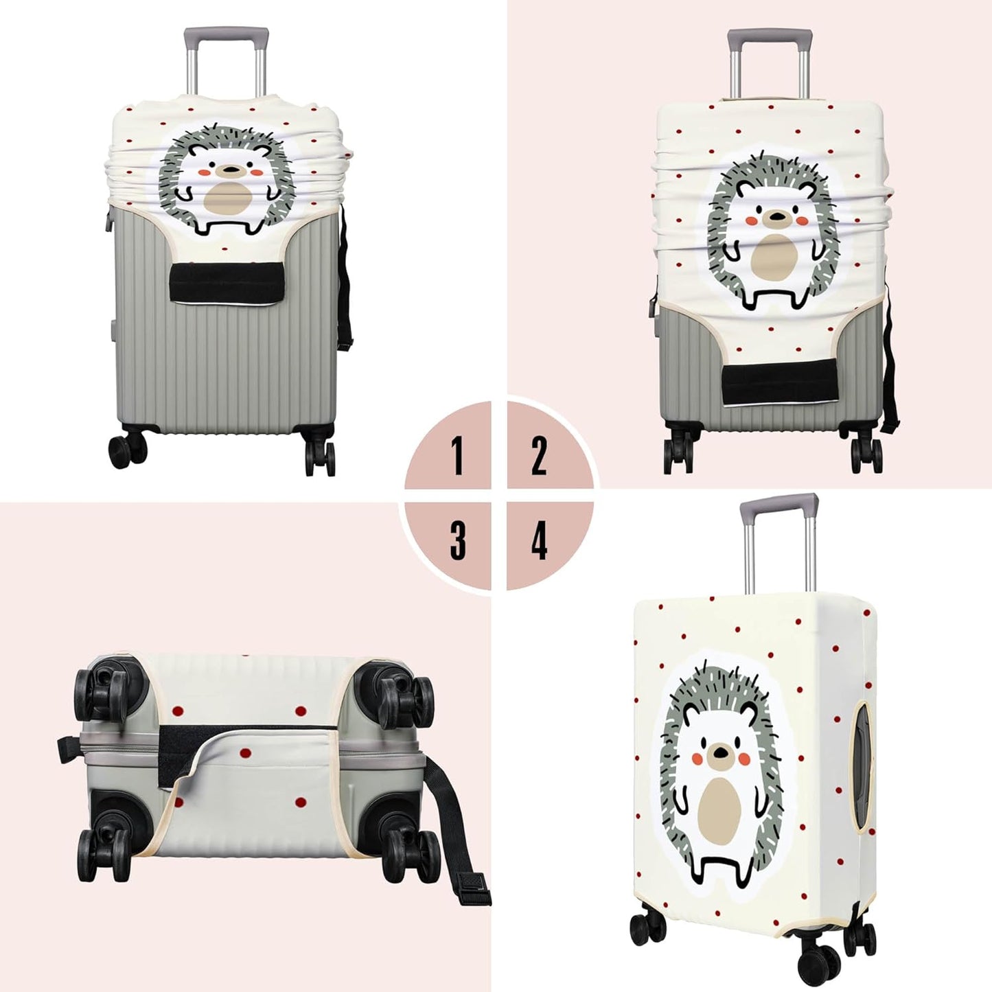 Travel Luggage Cover Suitcase Protector Fits 18-32 Inch Wheel Covers PatternedTravel Related Items Flower Luggage Protector Elastic S