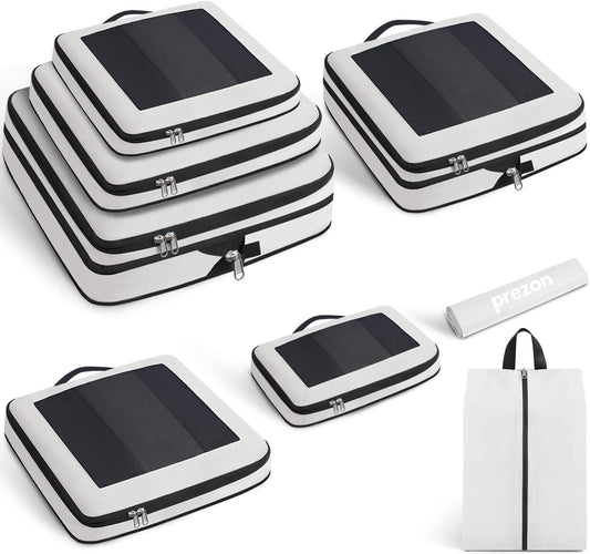8 Set/6 Set/4 Set Compression Packing Cubes for Travel, Lightweight Vacation Travel Essentials, Travel Accessories for Suitcase Organizer Bags Set, Durable Luggage Organizer