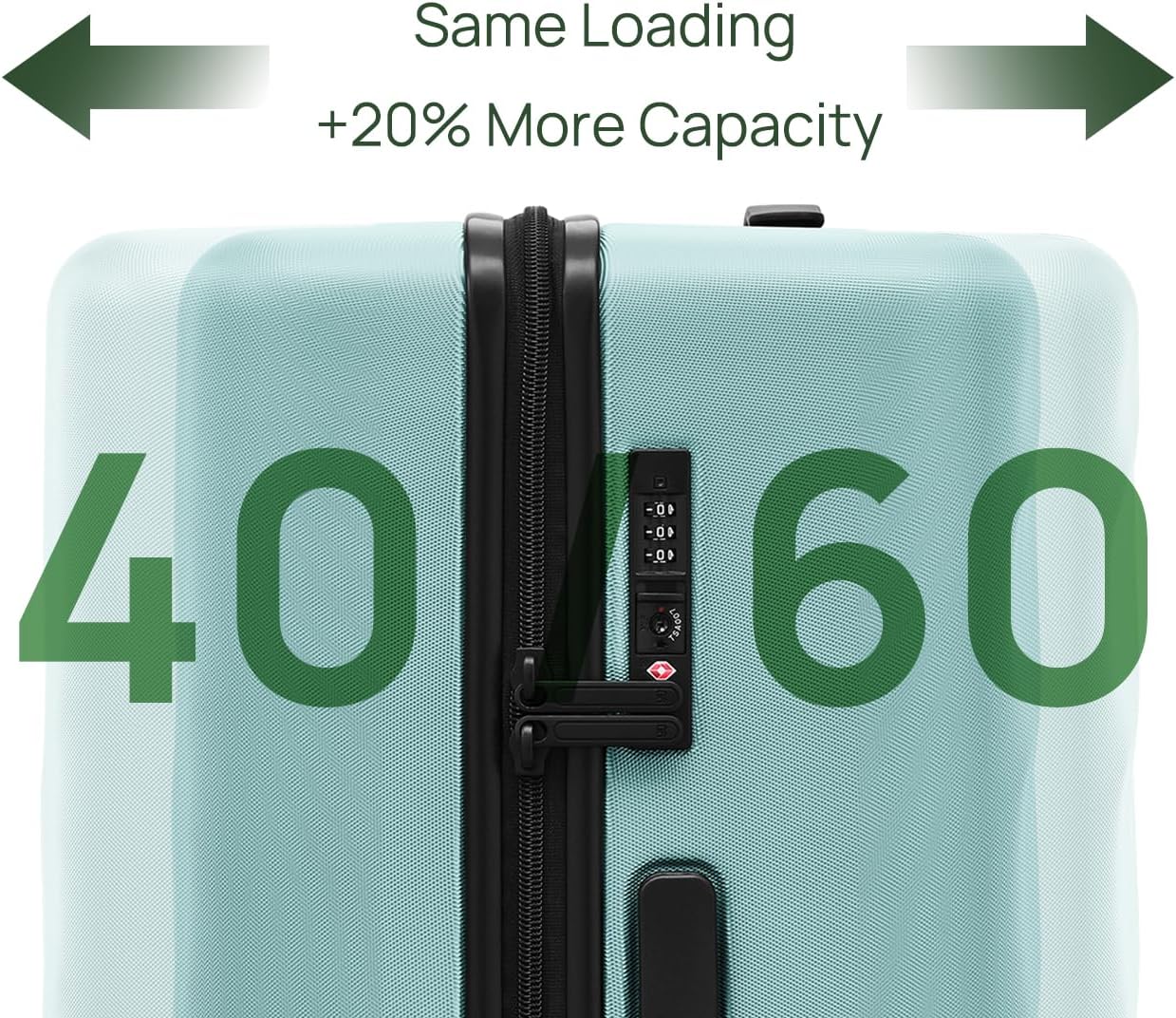Trunk Luggage 26 Inch, Medium Checked Luggage with Double Spinner Wheels, Anti-Burst Zipper, Hard Case PC Suitcase, Lightweight Travel Luggage, TSA Approved (Crystal Green, Hudson)