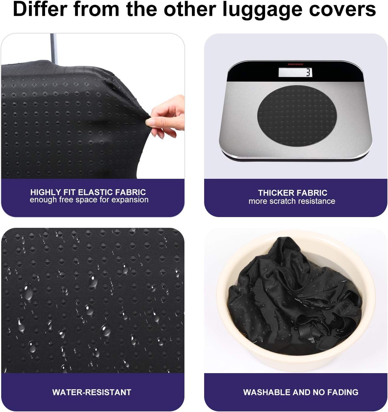 7-Mi Travel Luggage Protector Suitcase Cover 22"-24" Suitcase Dust Cover Size M