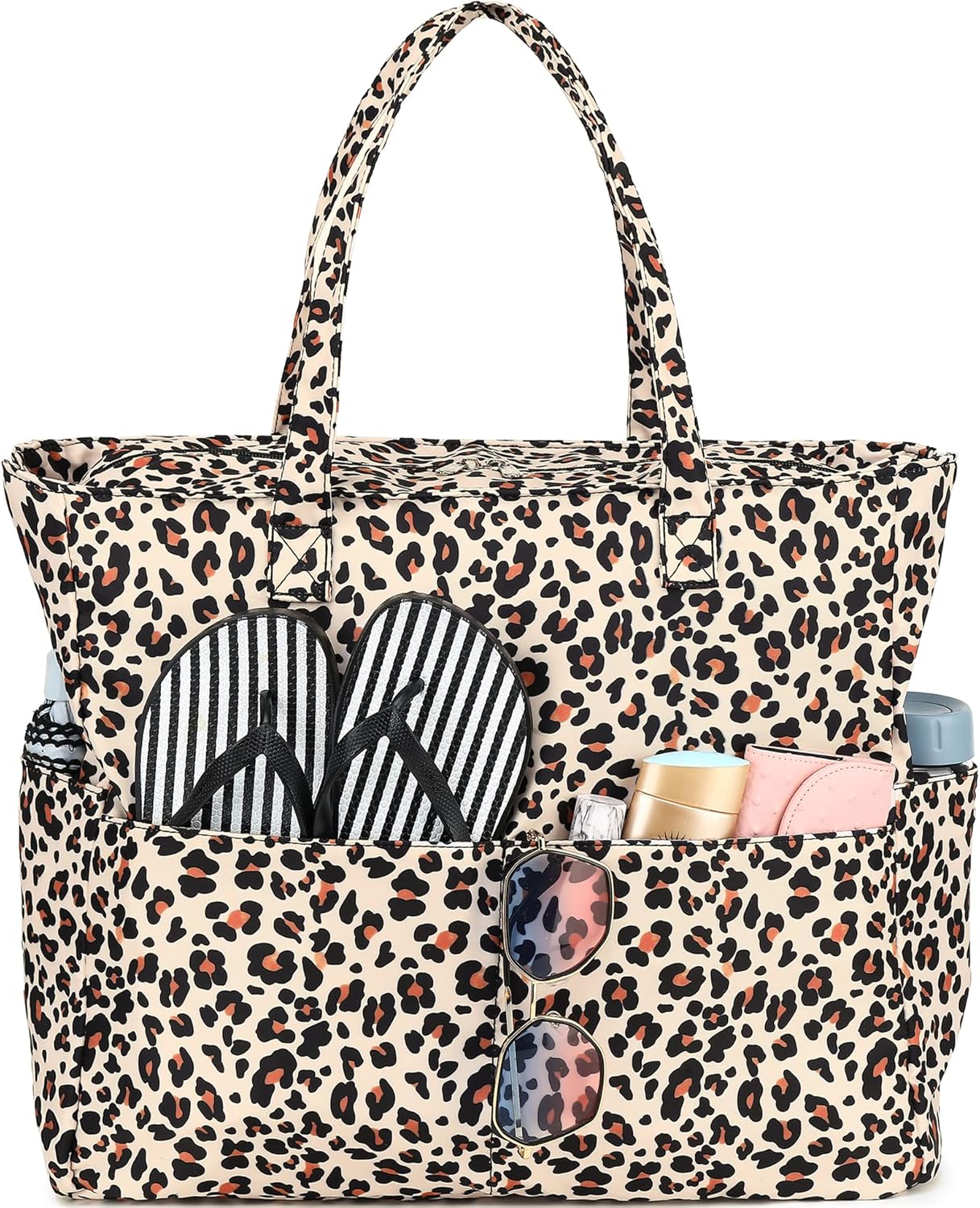 Beach Pool Bags Tote for Women Ladies Large Gym Tote Carry On Bag With Wet Compartment for Weekender Travel Waterproof
