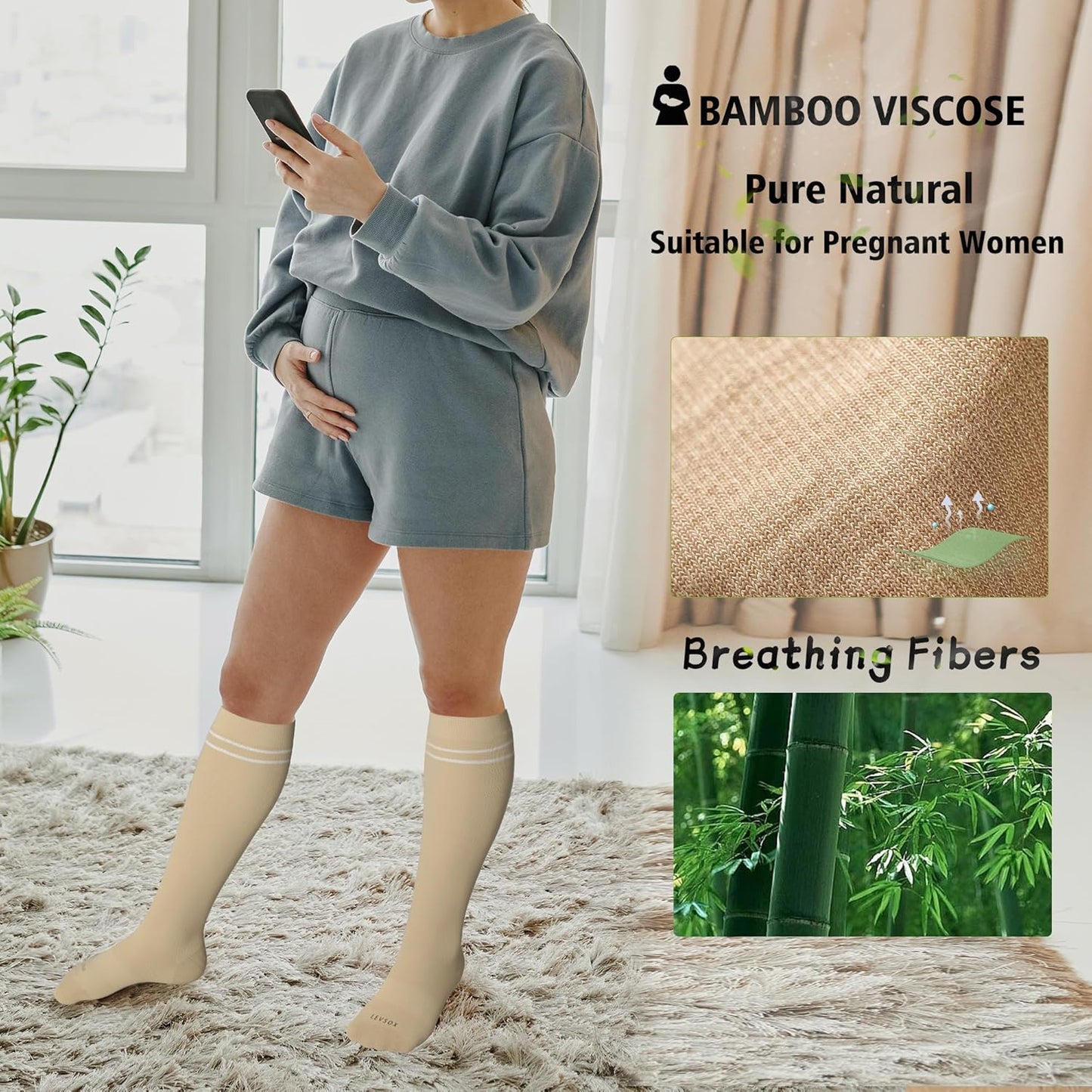 LEVSOX Compression Socks for Pregnant Women 20-30 mmHg Knee High Cute Funny Mens Supports Socks for Nurses, Medical, Travel