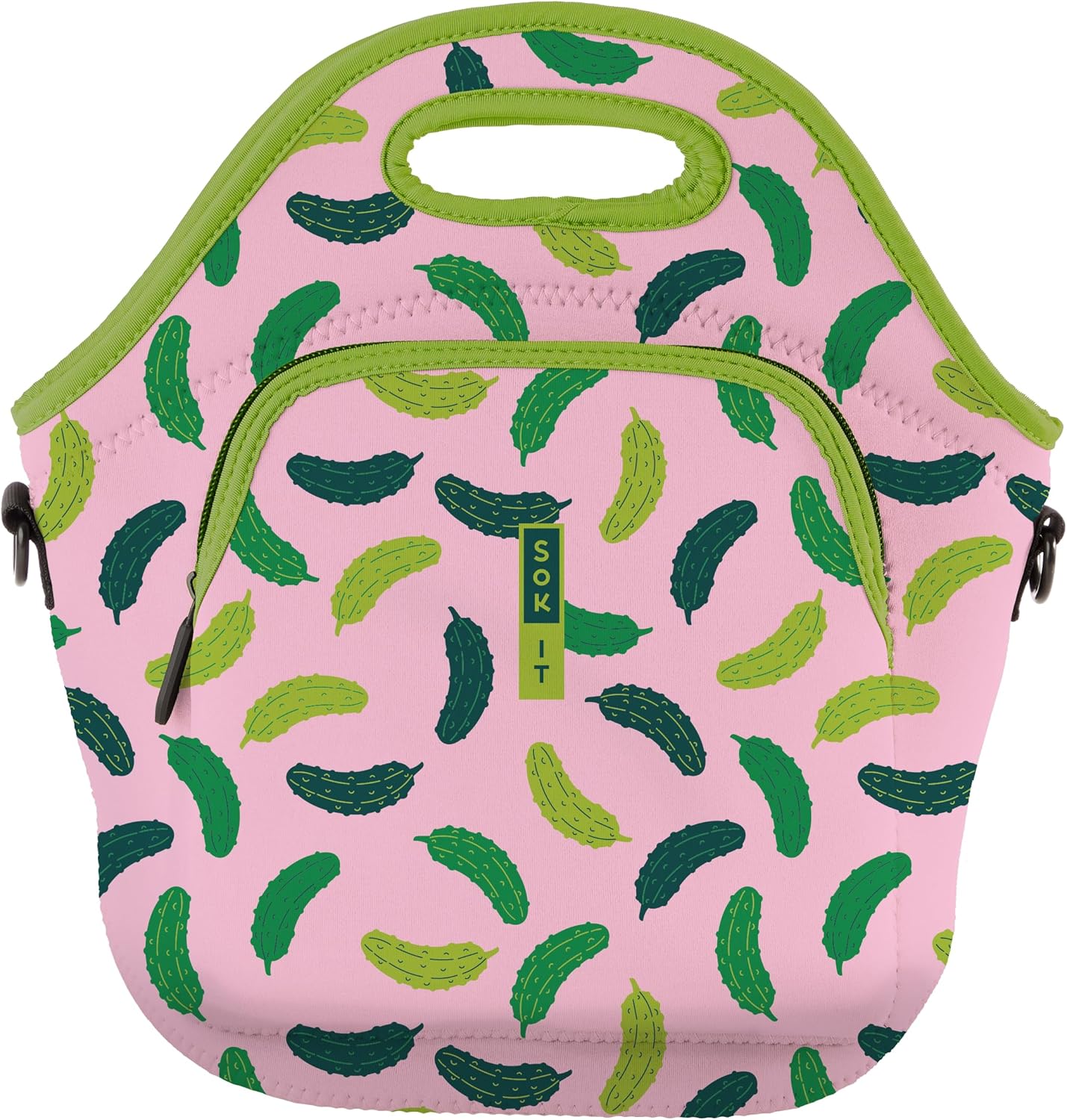 Sok It LunchTote Zippered Bag Insulated Neoprene Caddy (Pickle Me Pink, X-Large 6.5 Quart Lunch Tote)
