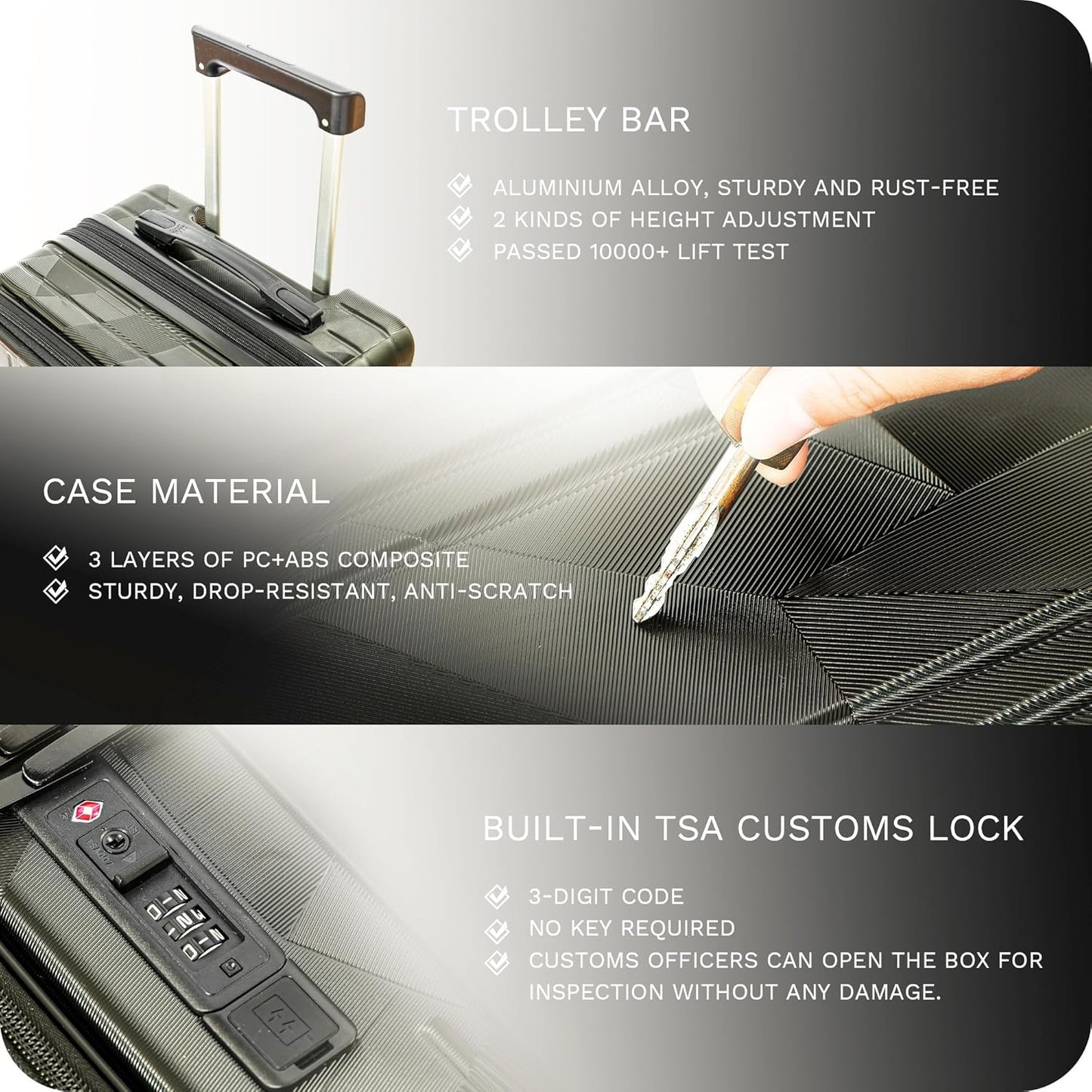 20 inch Carry On Luggage Expandable Top Opening/Clamshell Opening, TSA Approved Carry On Luggage Hard Shell Suitcases, Lightweight Away Carry On Suitcases with Large Capacity Backpack
