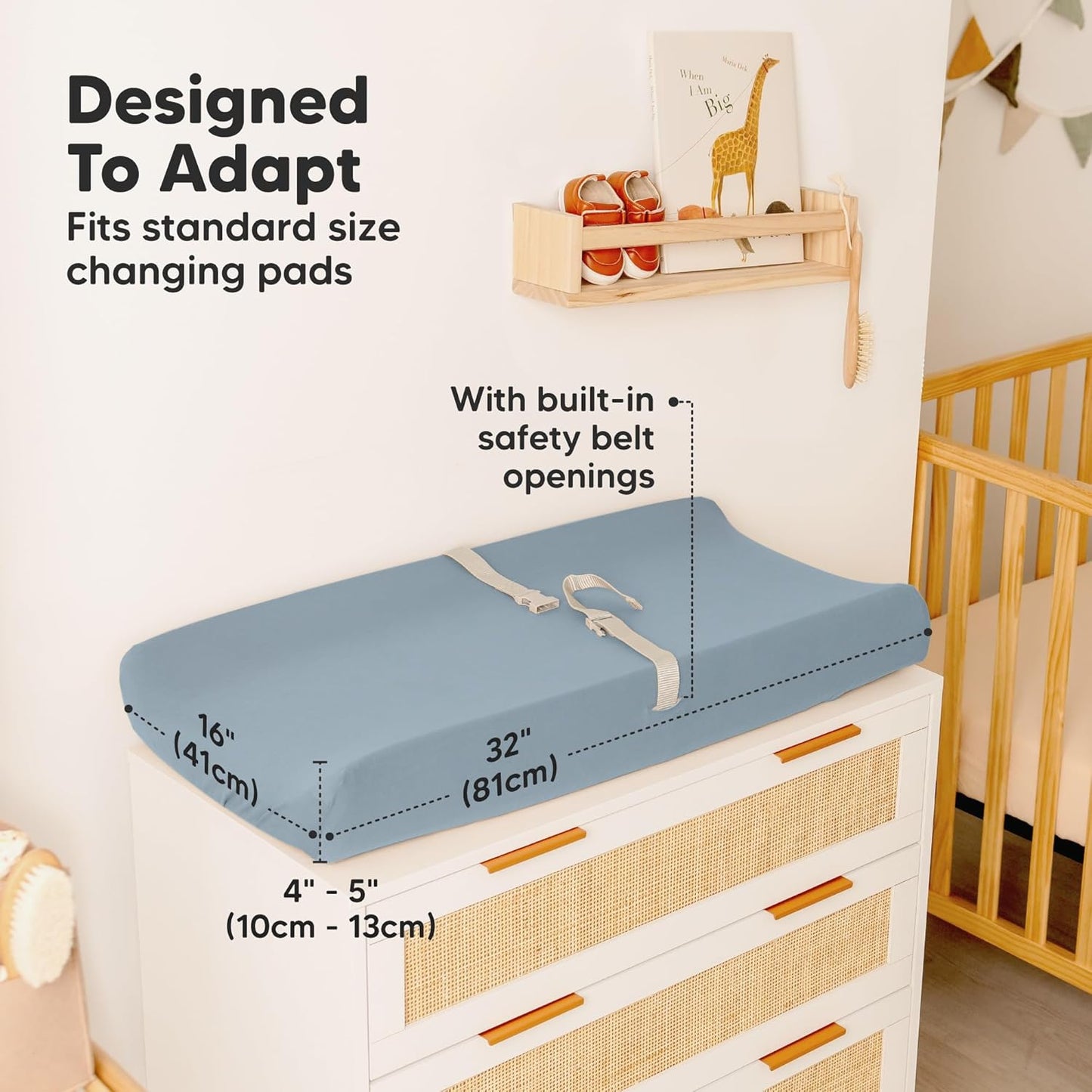2-Pack Baby Changing Pad Covers for Girl, Boy, Neutral - Soft Viscose Derived from Bamboo Changing Table Pad Cover Sheets, Baby Nursery Diaper Changing Pad Cover, Contour Changing Pad Liner (Steel)