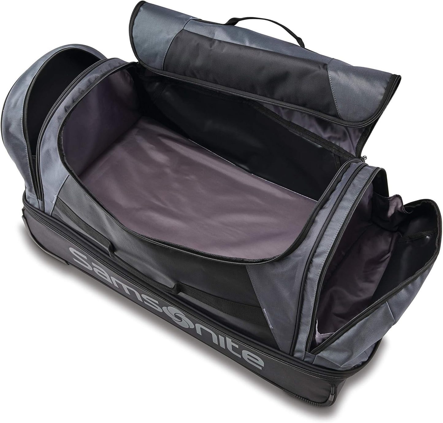 Samsonite Andante 2 Wheeled Duffel Bag – 28-Inch Durable Rolling Luggage with Inline Skate Wheels, Push-Button Handle & Spacious Compartments – Travel-Friendly and Lightweight - Riverrock/Black