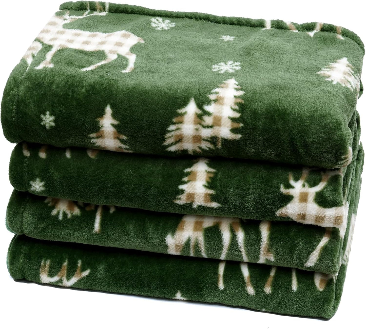PHF Printed Fleece Blanket King Size, No Shed No Pilling Ultra Soft Plush Cozy Xmas Prints Theme Home Décor Flannel Blanket for Bed, Sofa, Couch and Gift, 108" x 90", Northern Winter