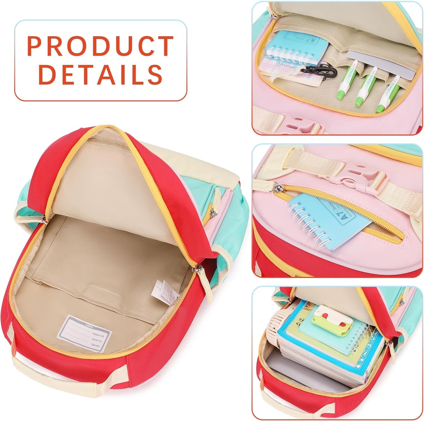 Cute Mini Toddler Backpacks for Girls 2-4 Little Kids Backpack preschool Bookbag (Aqua Pink Red)