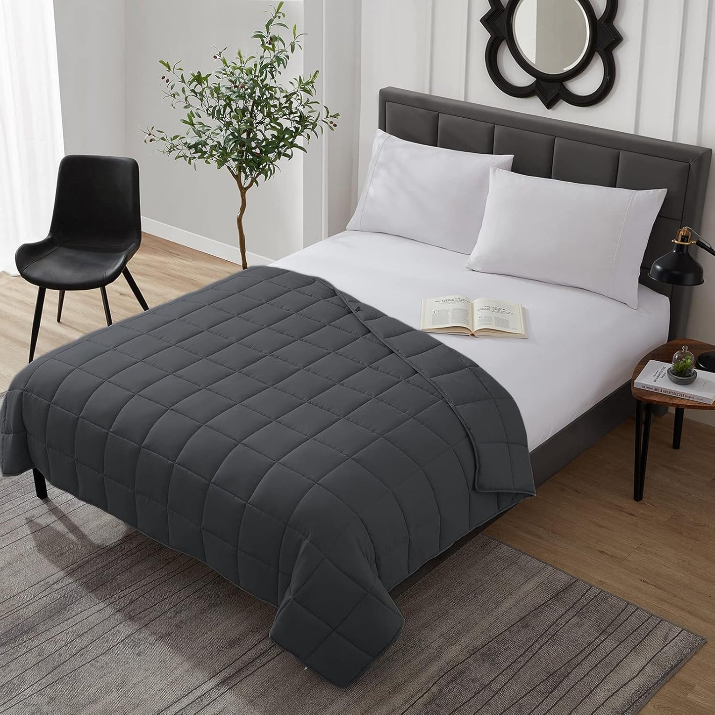 L'AGRATY Weighted Blanket - 36"x48" 5lbs Weighted Blanket Microfiber Material with Glass Beads Small Blanket for All-Season Summer Fall Winter Soft Thick Blanket