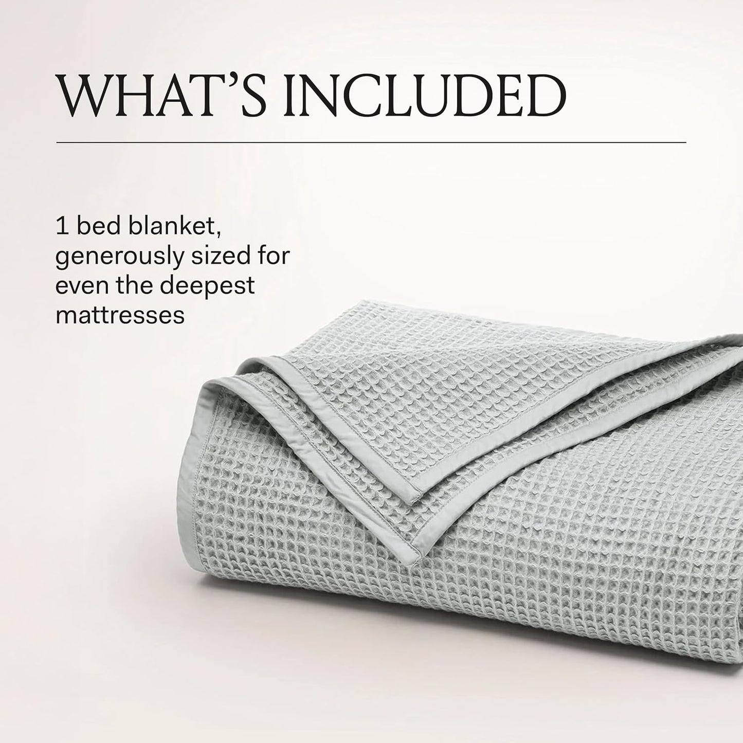BOLL & BRANCH Waffle Bed Blanket - Full/Queen, Shore - Luxury 100% Organic Cotton - Soft, Lightweight and Breathable - Textured Waffle Weave Design