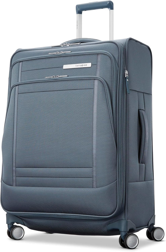 Samsonite UpLIFT 25" Lightweight Softside Luggage with Spinner Wheels - Expandable, Medium Checked - Airline-Approved, Polyester Soft Suitcase for Ultra Light Travel - Elemental Blue