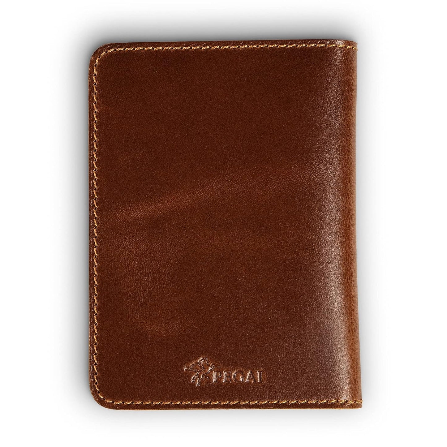 PEGAI Standard Full Grain Crazy Horse Leather Passport Holder | Custom Travel Passport Cover & Organizer | Handcrafted Leather Passport Wallet for Men and Women | Pike (Taba)