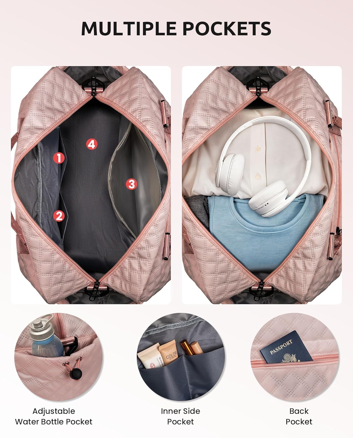 Trip Gifts for Mom From Daughter - 5 6 7 8 9 10 11 12 13 14 15 16 Year Old- Duffle Bag with Shoe Compartment,Teen Weekender Bag, Letter Travel Bag with Makeup Bag (Letter B)