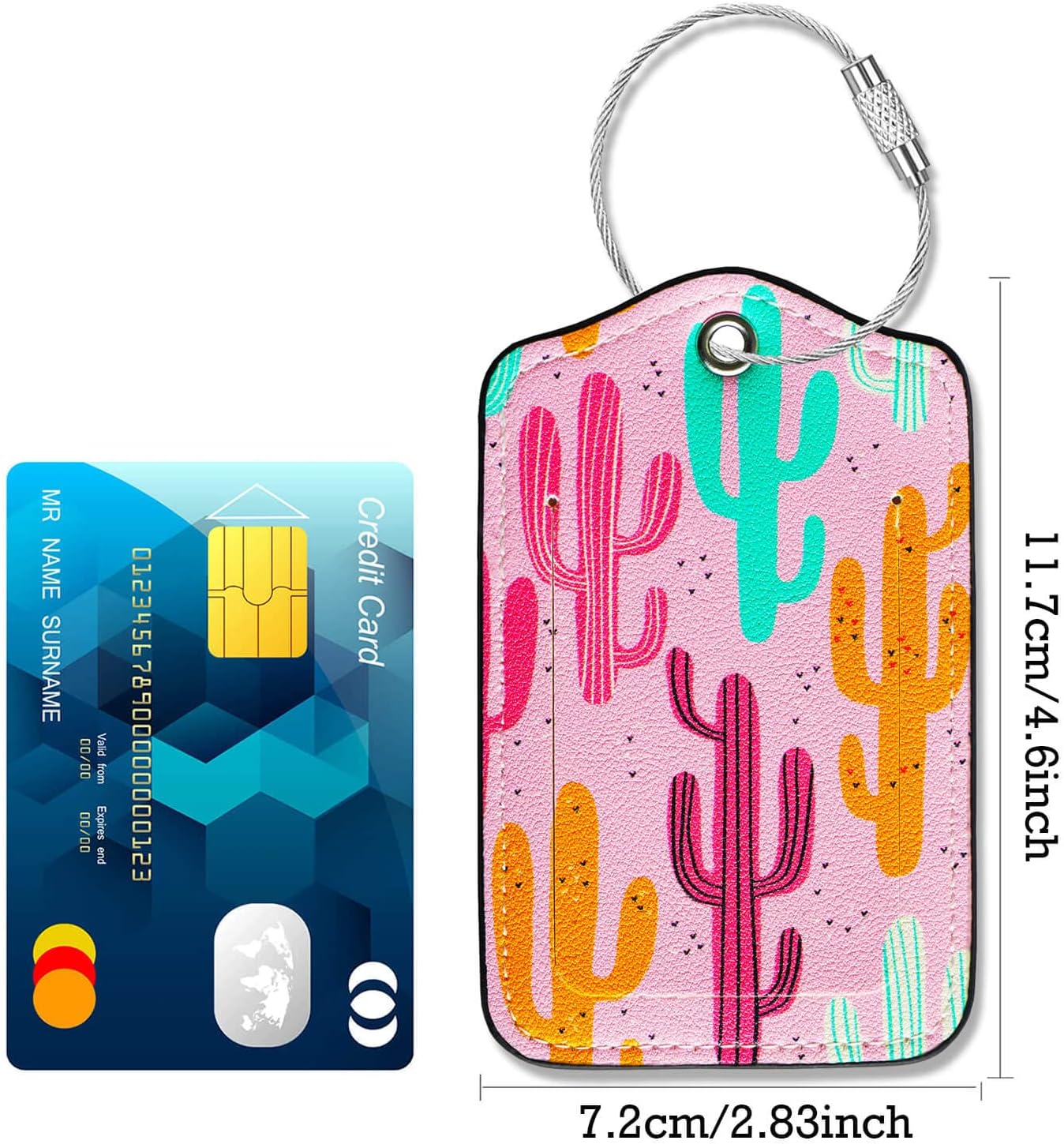 Luggage Tags for Suitcases-Leather Luggage Tag 4 Pack with Loops Cute Bag/Backpack/Suitcase Tags Pink Travel Accessories for Airport