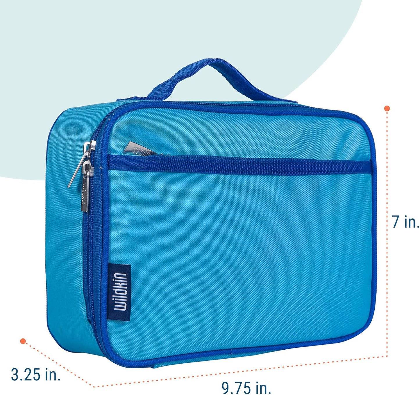 Wildkin Kids Insulated Lunch Box Bag for Boys & Girls, Reusable Kids Lunch Box is Perfect for Elementary, Ideal Size for Packing Hot or Cold Snacks for School & Travel Bento Bags (Sky Blue)